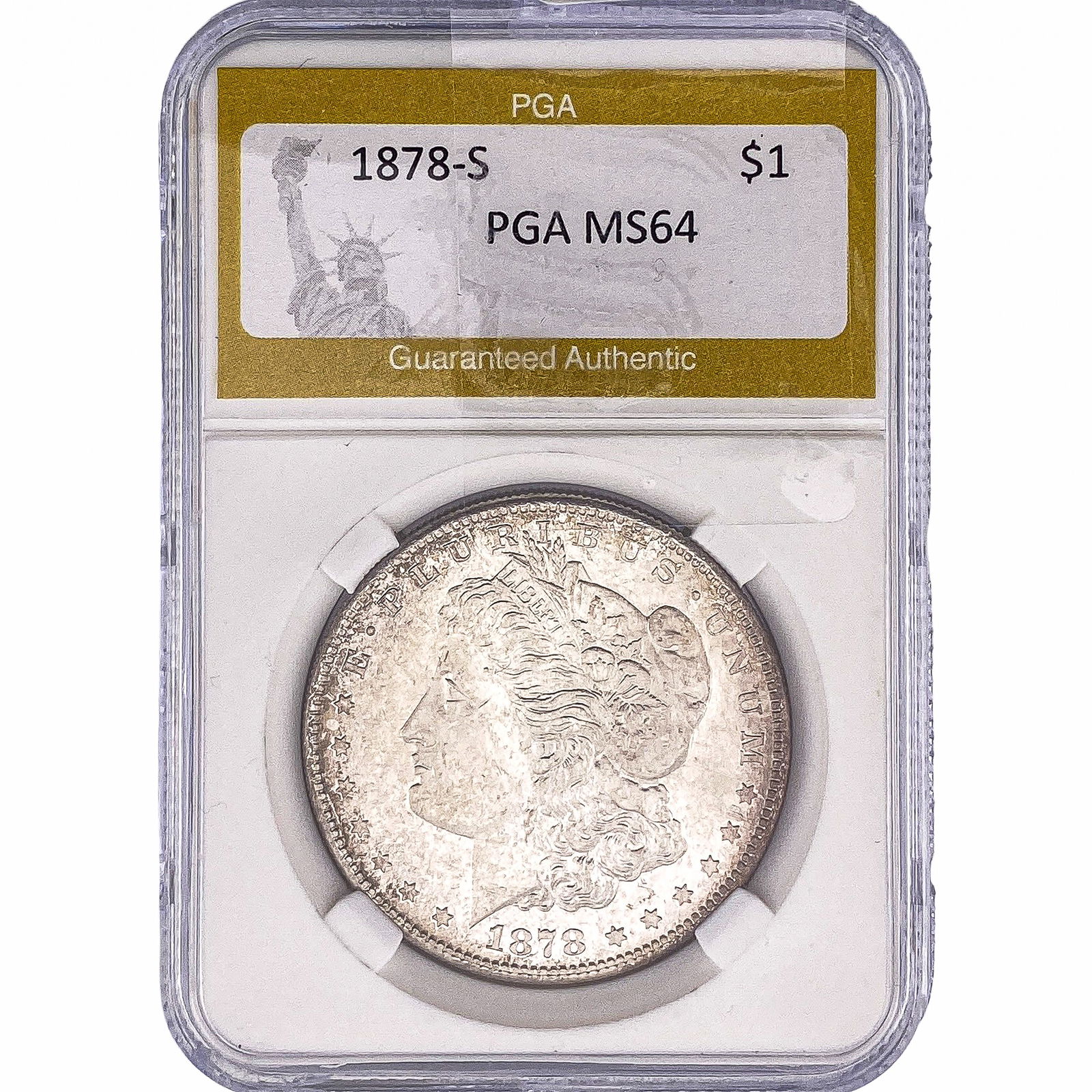1878-S Morgan Silver Dollar PGA MS64: 1878-S Morgan Silver Dollar PGA MS64