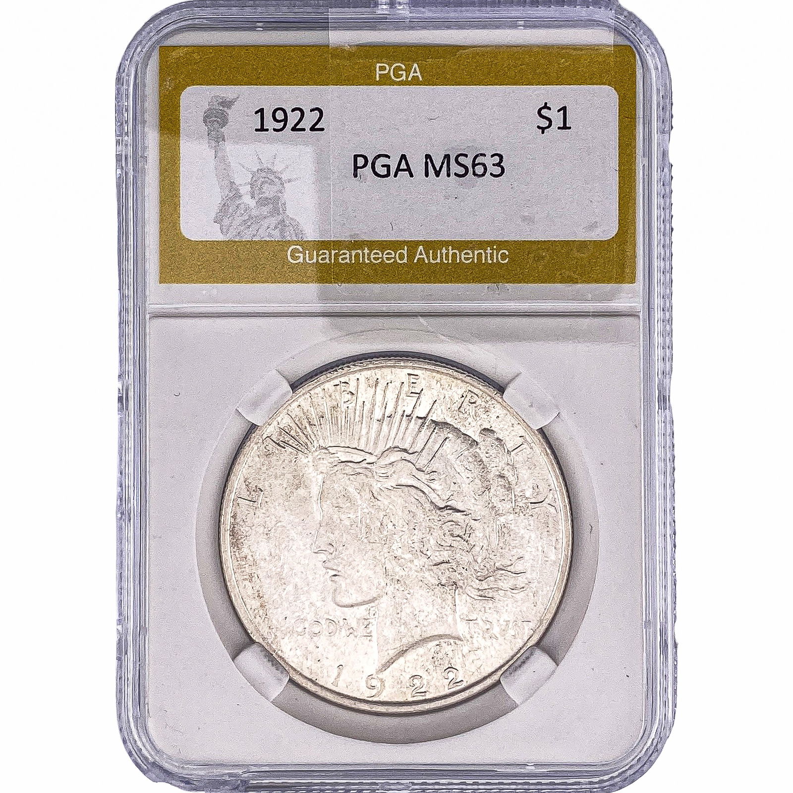 1922 Silver Peace Dollar PGA MS63: 1922 Silver Peace Dollar PGA MS63