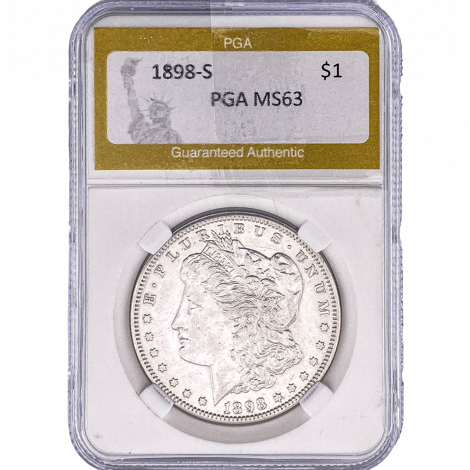 1898-S Morgan Silver Dollar PGA MS63: 1898-S Morgan Silver Dollar PGA MS63