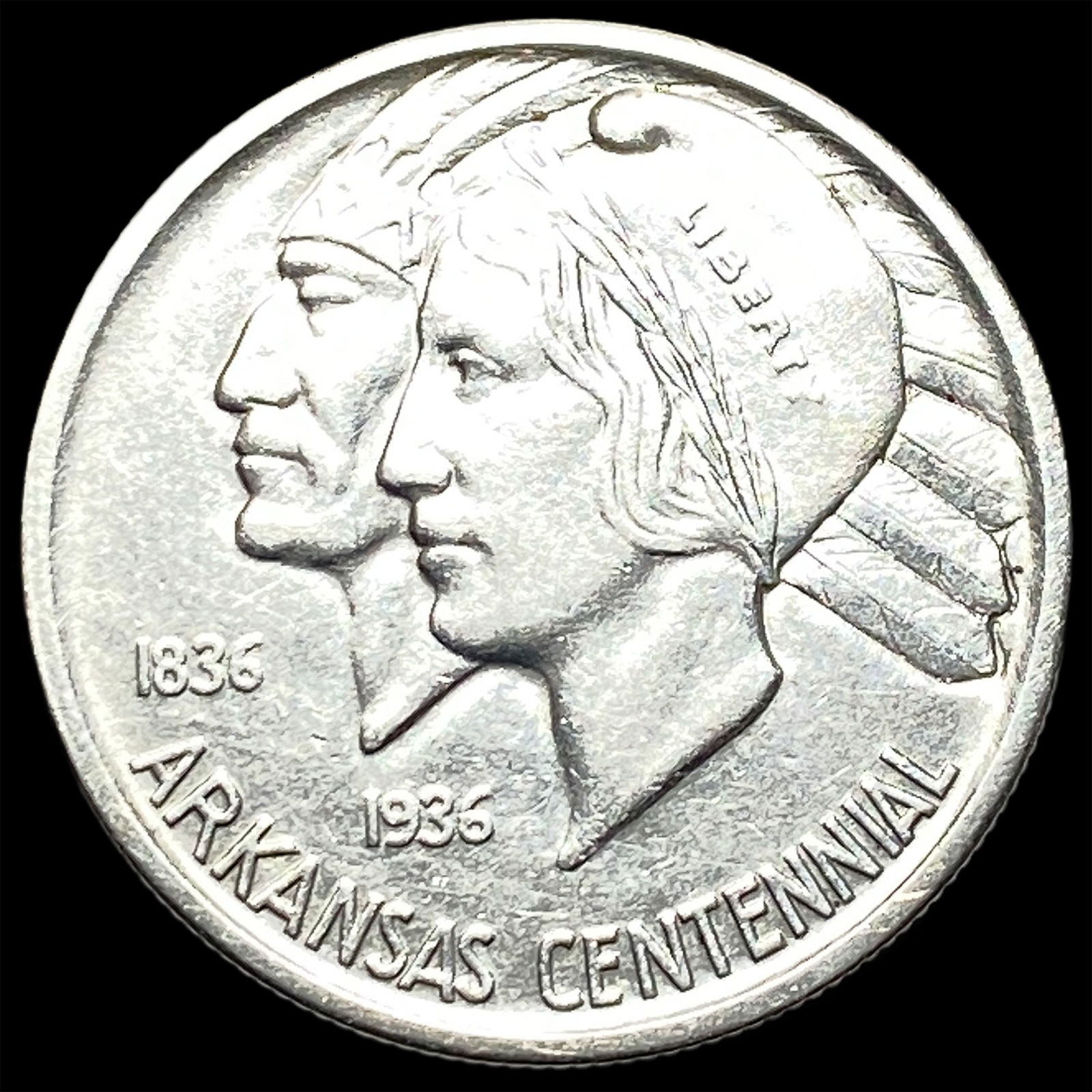 1936-S Arkansas Centennial Silver Half Dollar UNCIRCULATED: 1936-S Arkansas Centennial Silver Half Dollar UNCIRCULATED