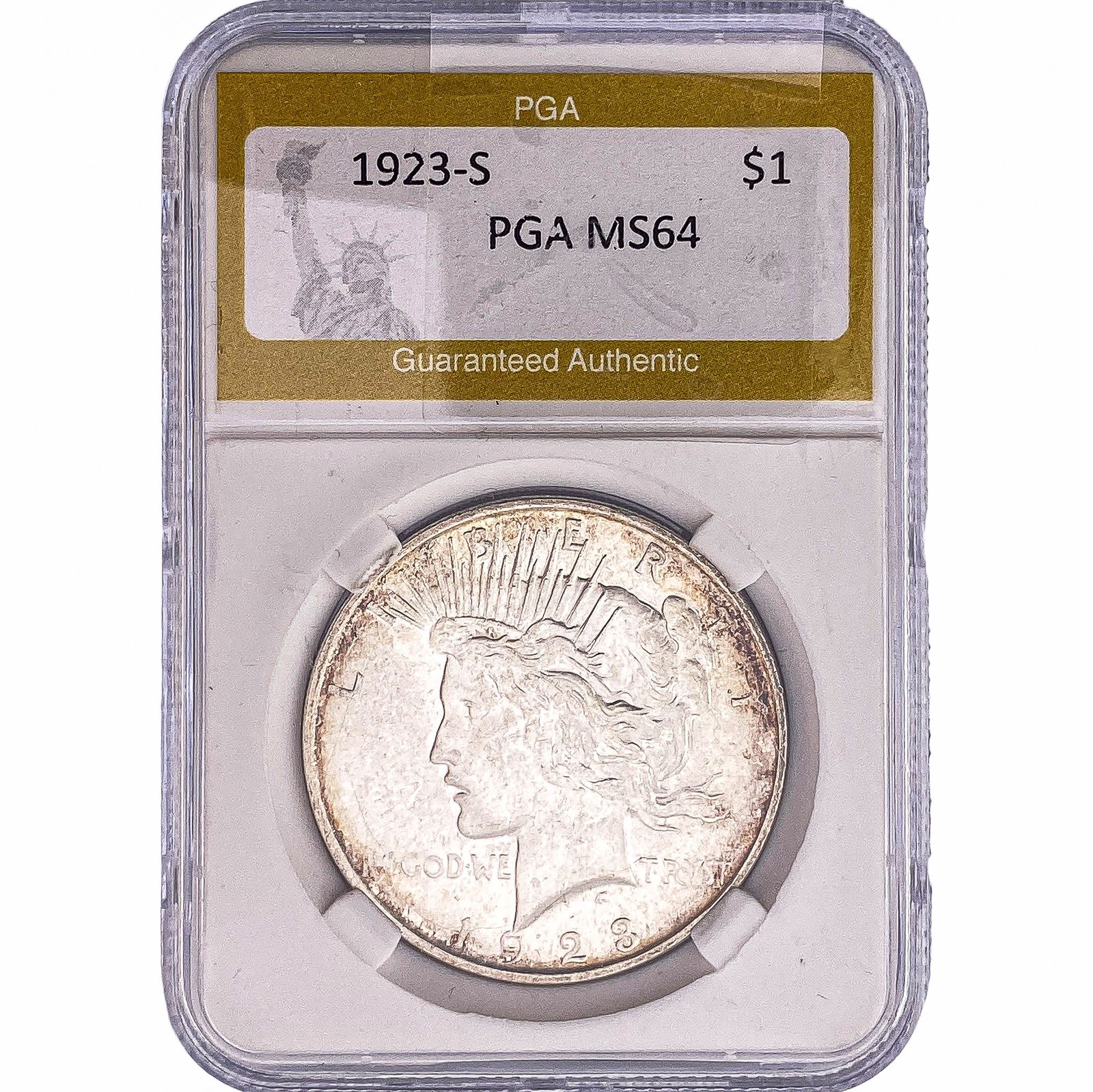1923-S Silver Peace Dollar PGA MS64: 1923-S Silver Peace Dollar PGA MS64