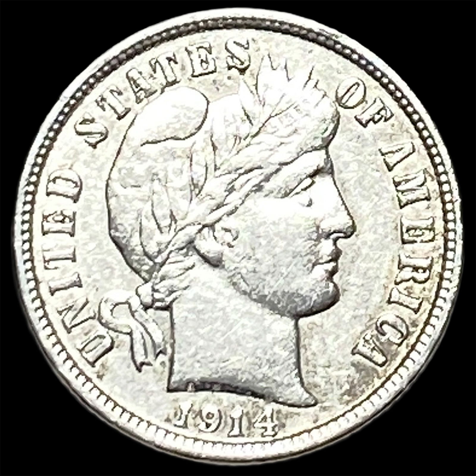 1914-D Silver Barber Dime CLOSELY UNCIRCULATED: 1914-D Silver Barber Dime CLOSELY UNCIRCULATED
