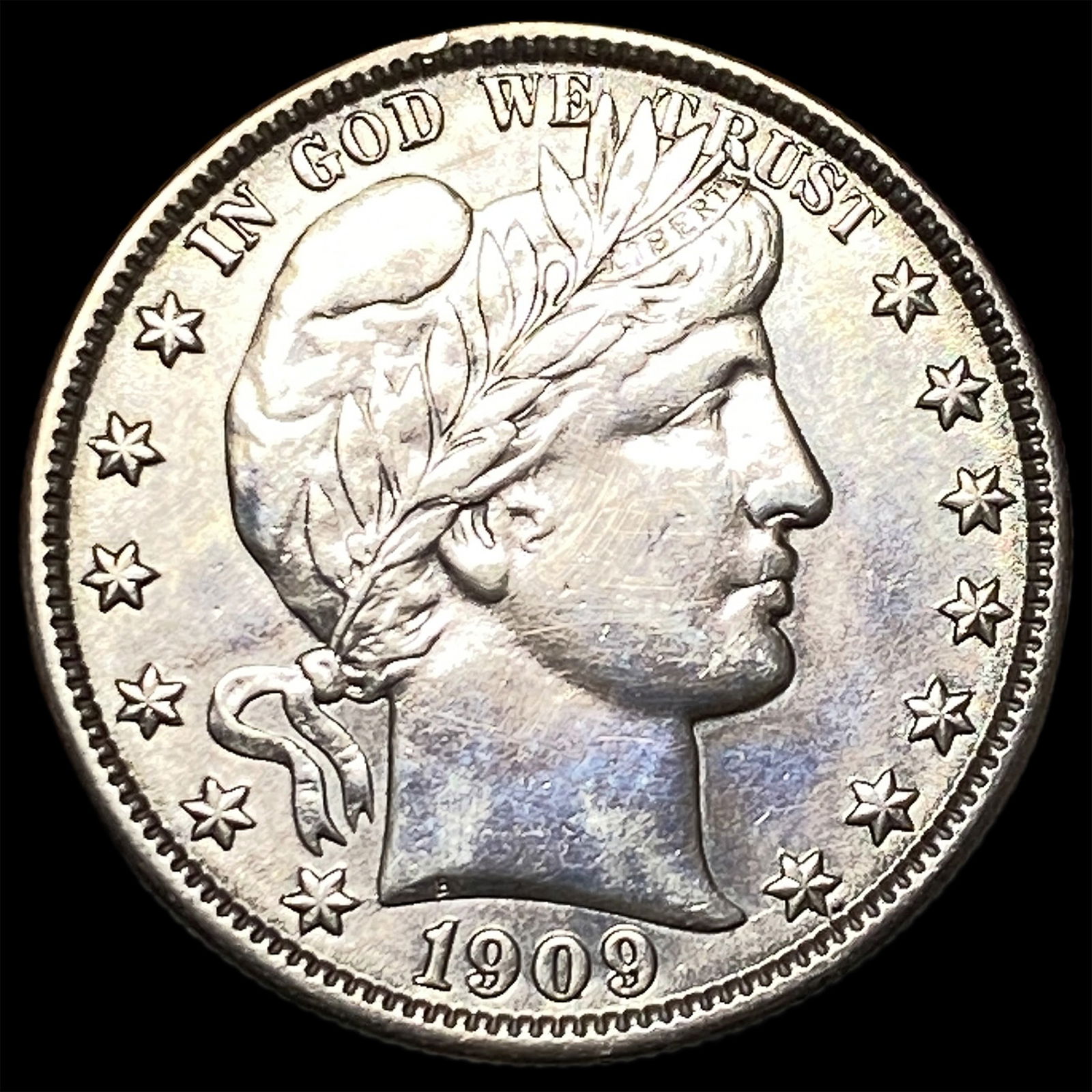 1909-O Silver Barber Half Dollar CLOSELY UNCIRCULATED: 1909-O Silver Barber Half Dollar CLOSELY UNCIRCULATED