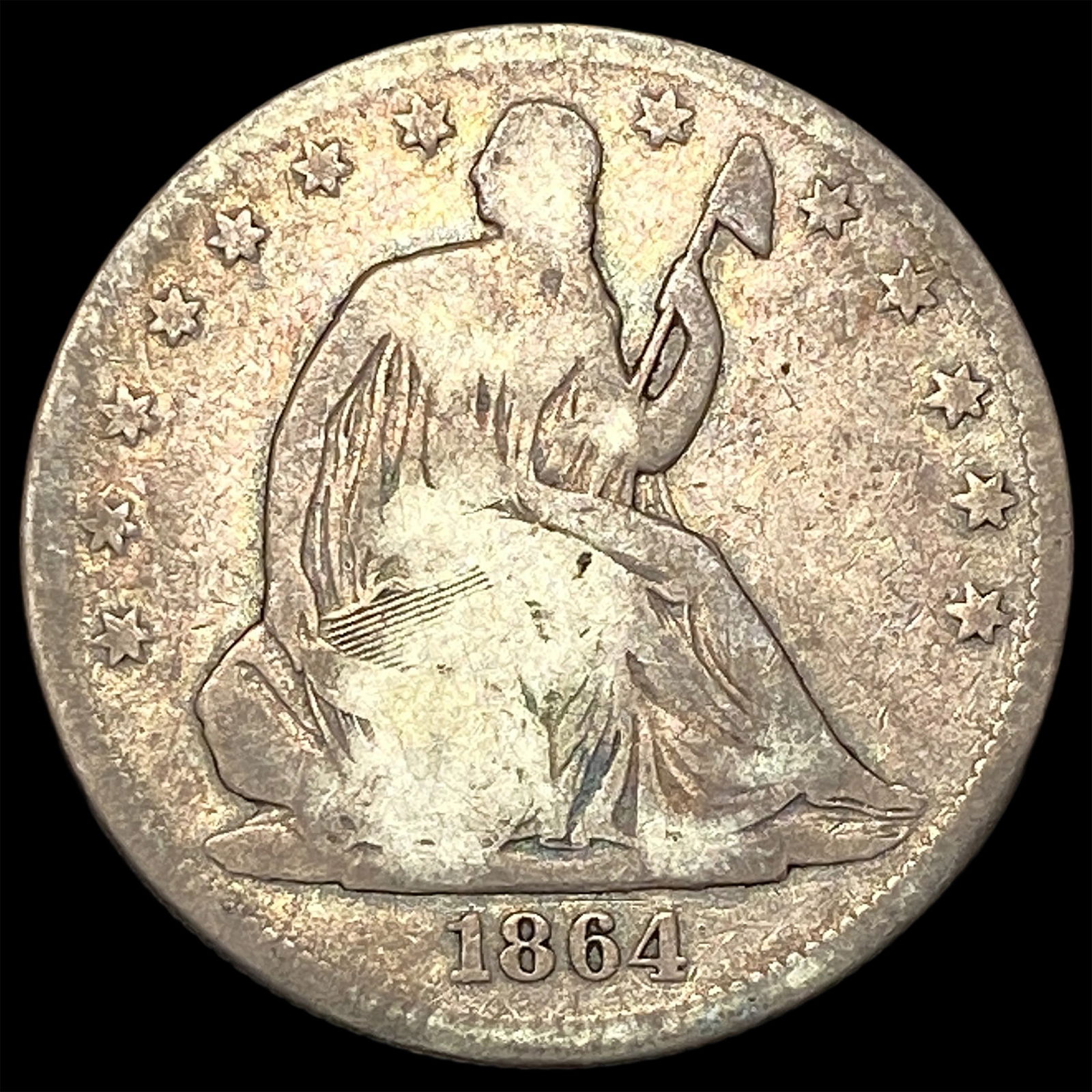 1864 Seated Liberty Half Dollar LIGHTLY CIRCULATED: 1864 Seated Liberty Half Dollar LIGHTLY CIRCULATED