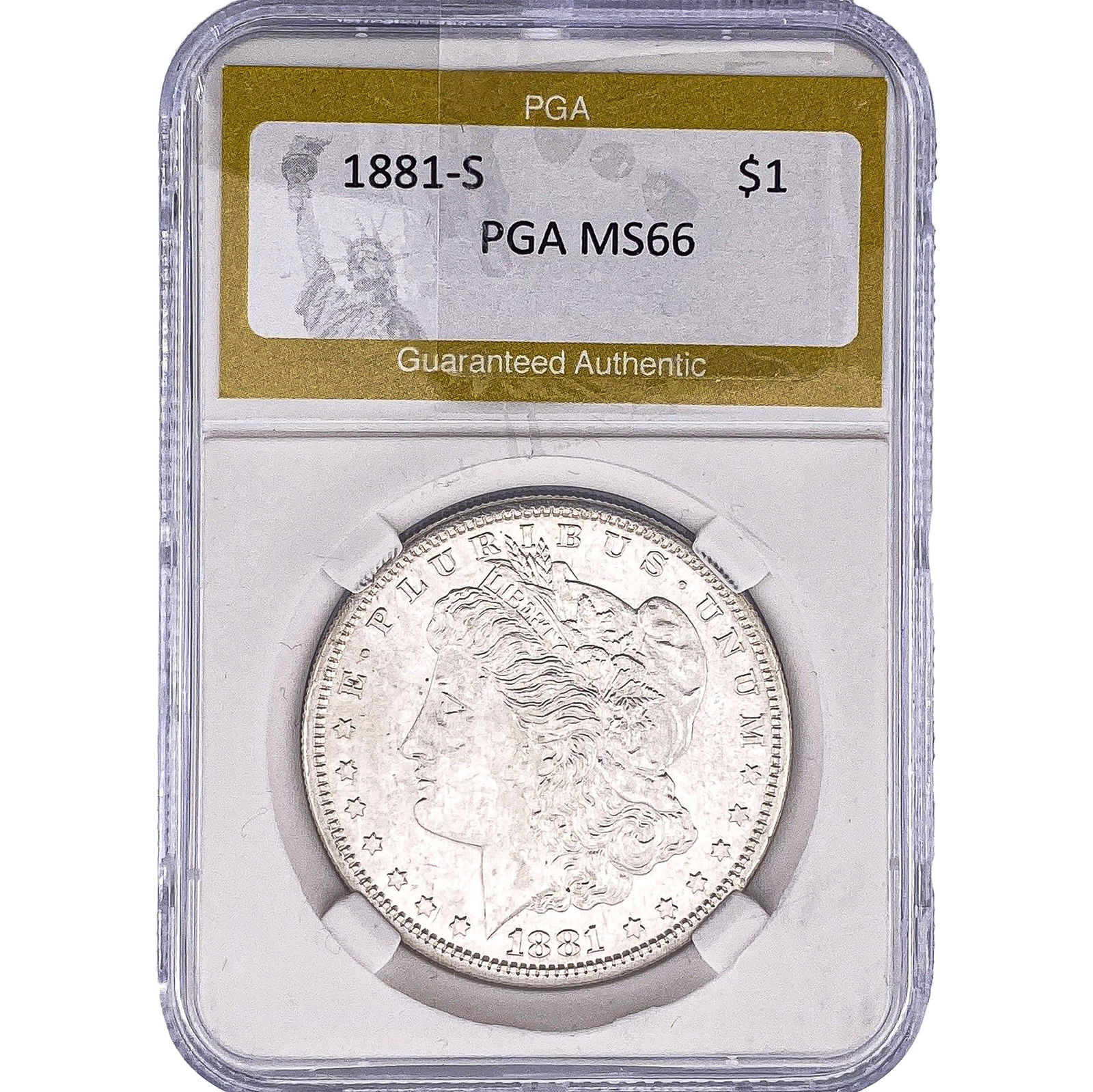 1881-S Morgan Silver Dollar PGA MS66: 1881-S Morgan Silver Dollar PGA MS66