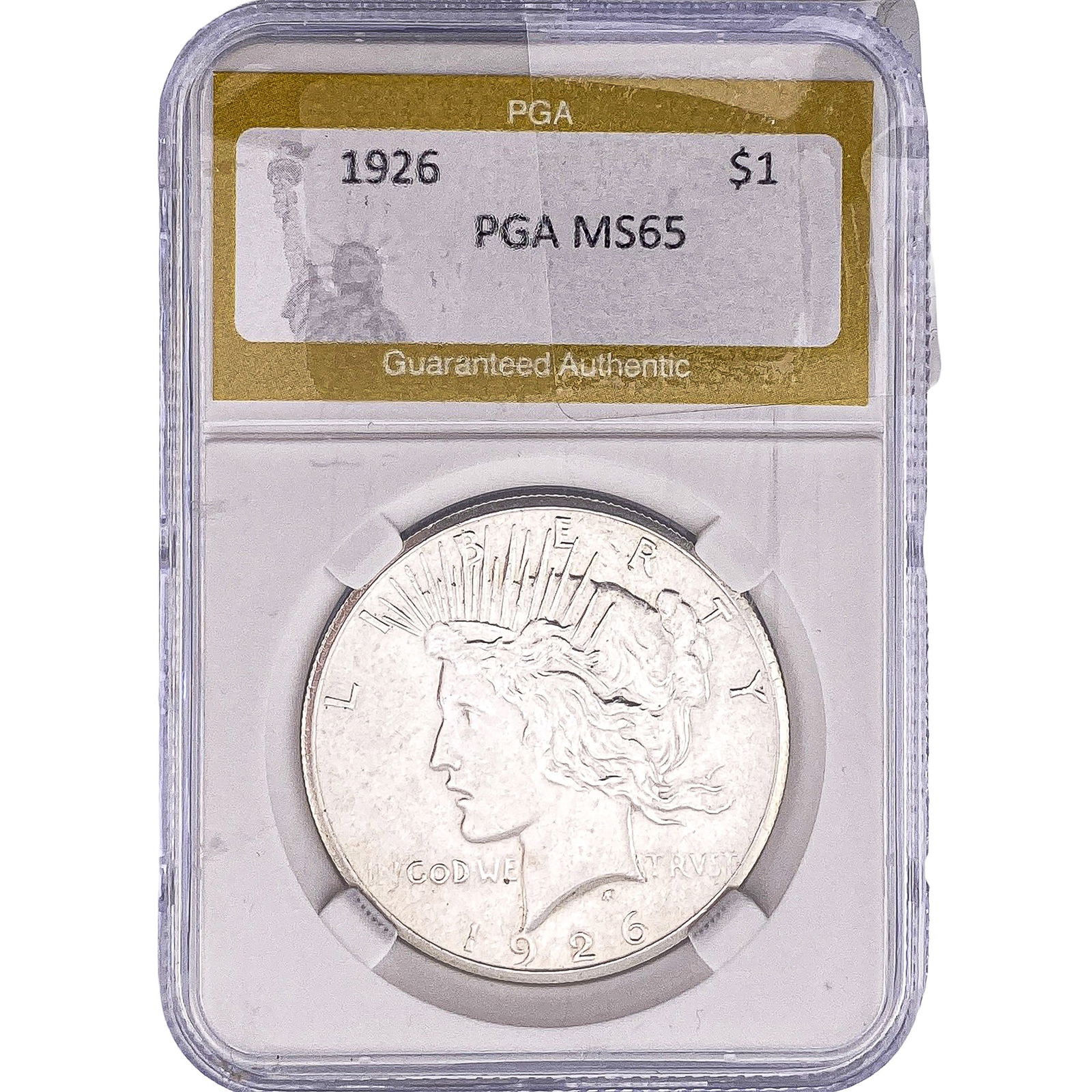 1926 Silver Peace Dollar PGA MS65: 1926 Silver Peace Dollar PGA MS65