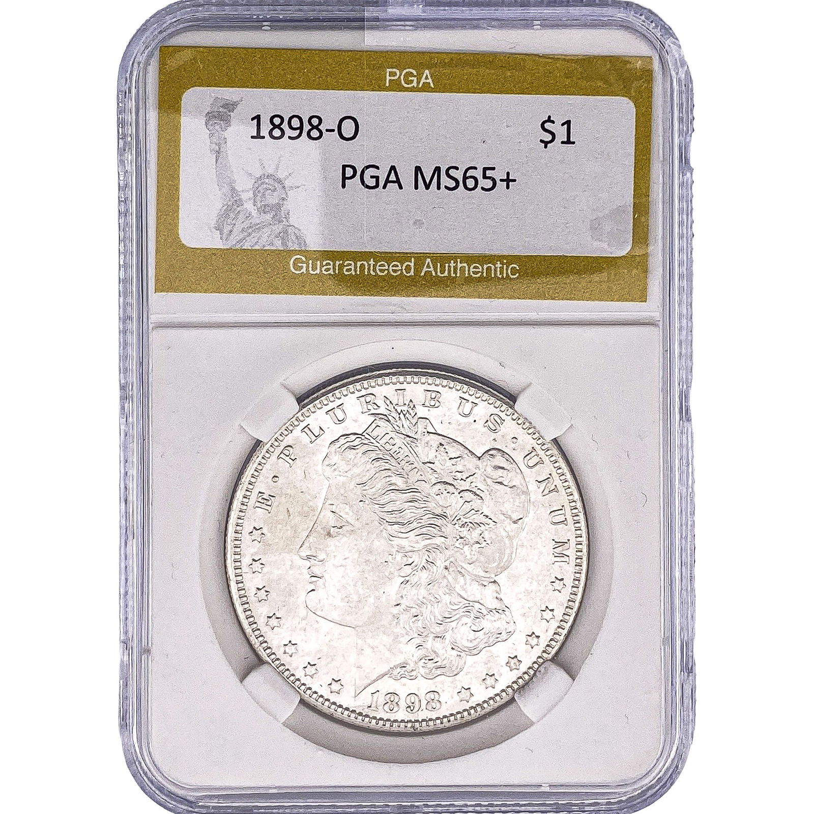 1898-O Morgan Silver Dollar PGA MS65+: 1898-O Morgan Silver Dollar PGA MS65+