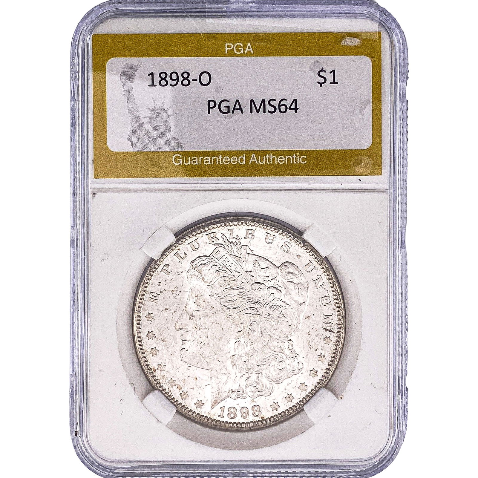 1898-O Morgan Silver Dollar PGA MS64: 1898-O Morgan Silver Dollar PGA MS64