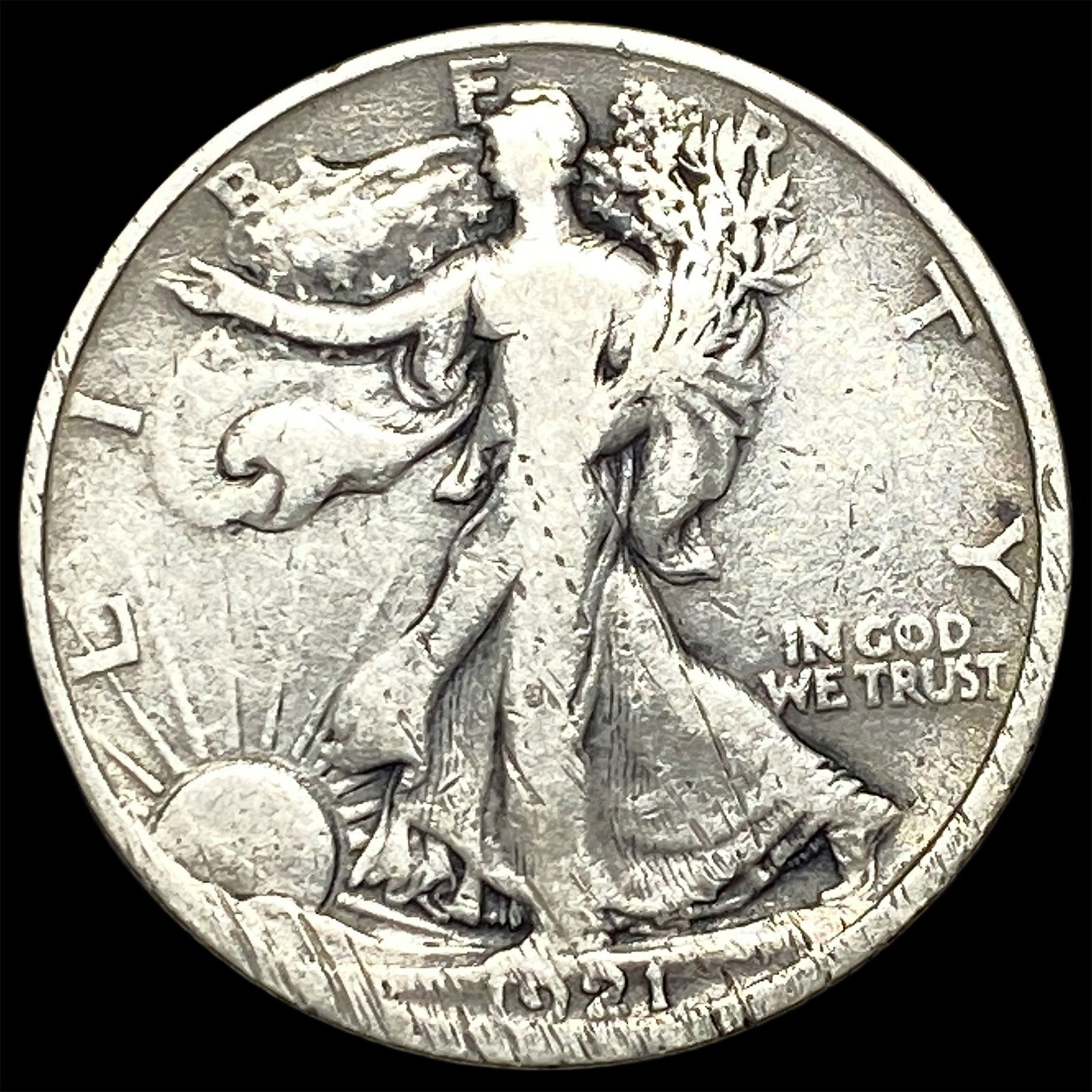 1921-S Silver Half Dollar Walking Liberty LIGHTLY CIRCULATED (1 of 2)