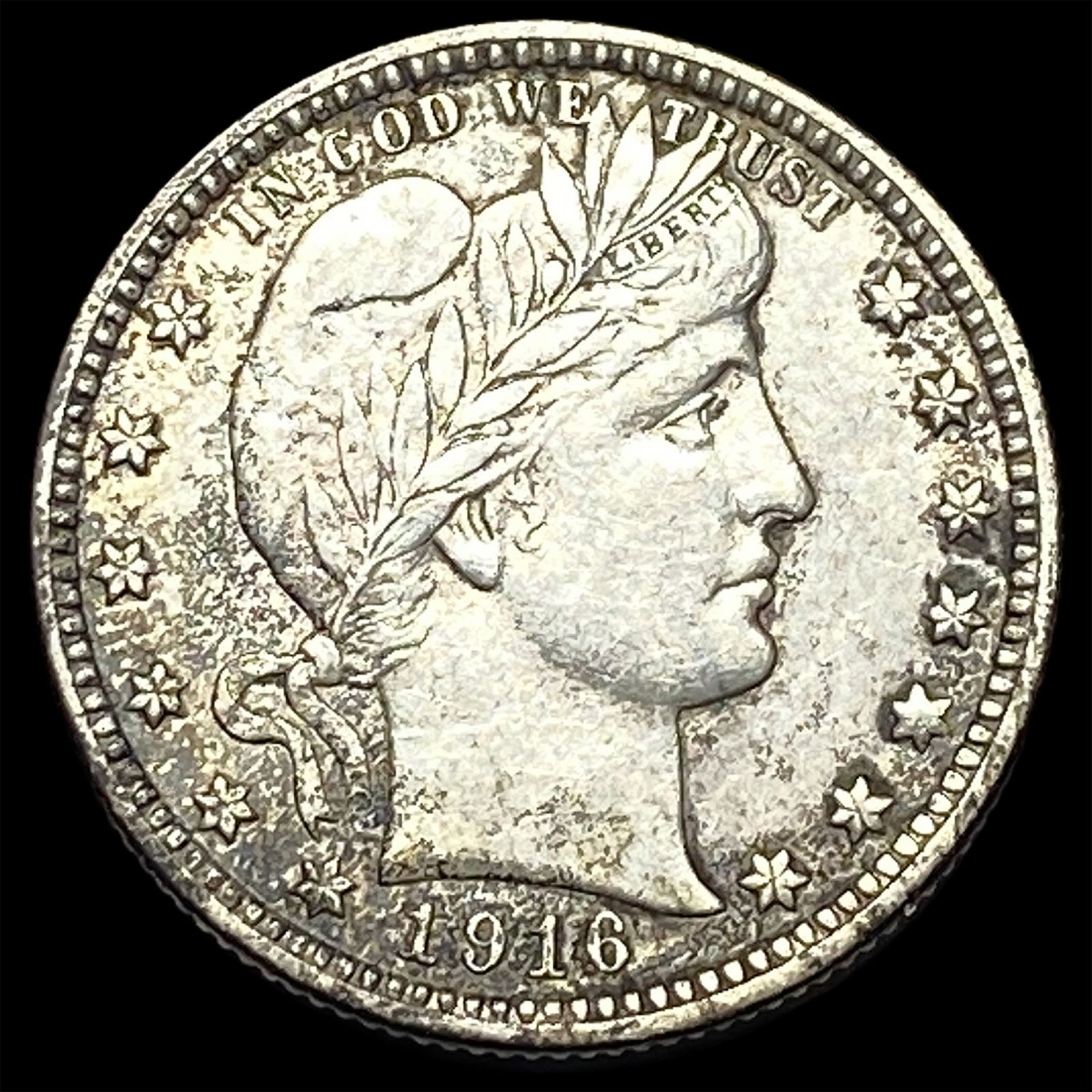 1916 Silver Barber Quarter CLOSELY UNCIRCULATED: 1916 Silver Barber Quarter CLOSELY UNCIRCULATED