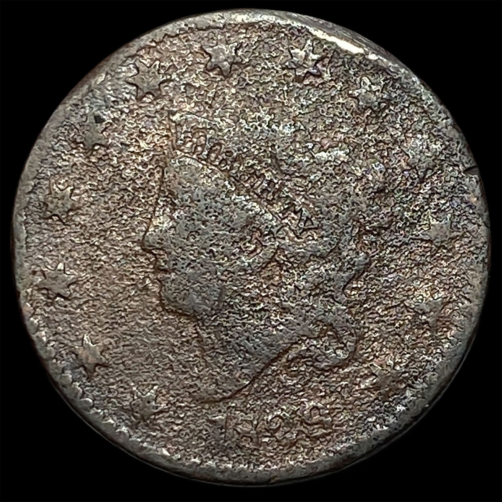 1845 Braided Hair Large Cent NICELY CIRCULATED: 1845 Braided Hair Large Cent NICELY CIRCULATED