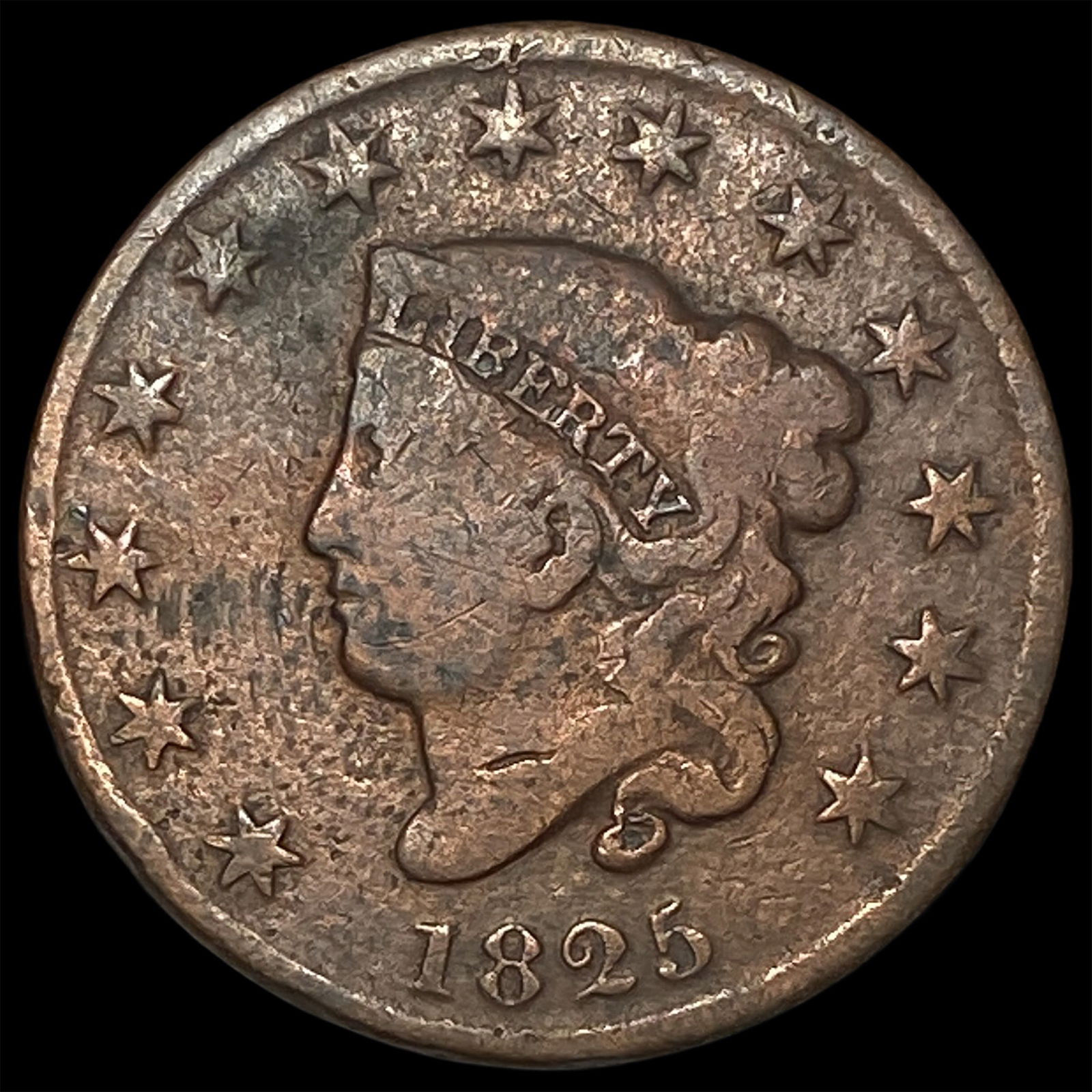 1825 Coronet Head Large Cent LIGHTLY CIRCULATED (1 of 2)