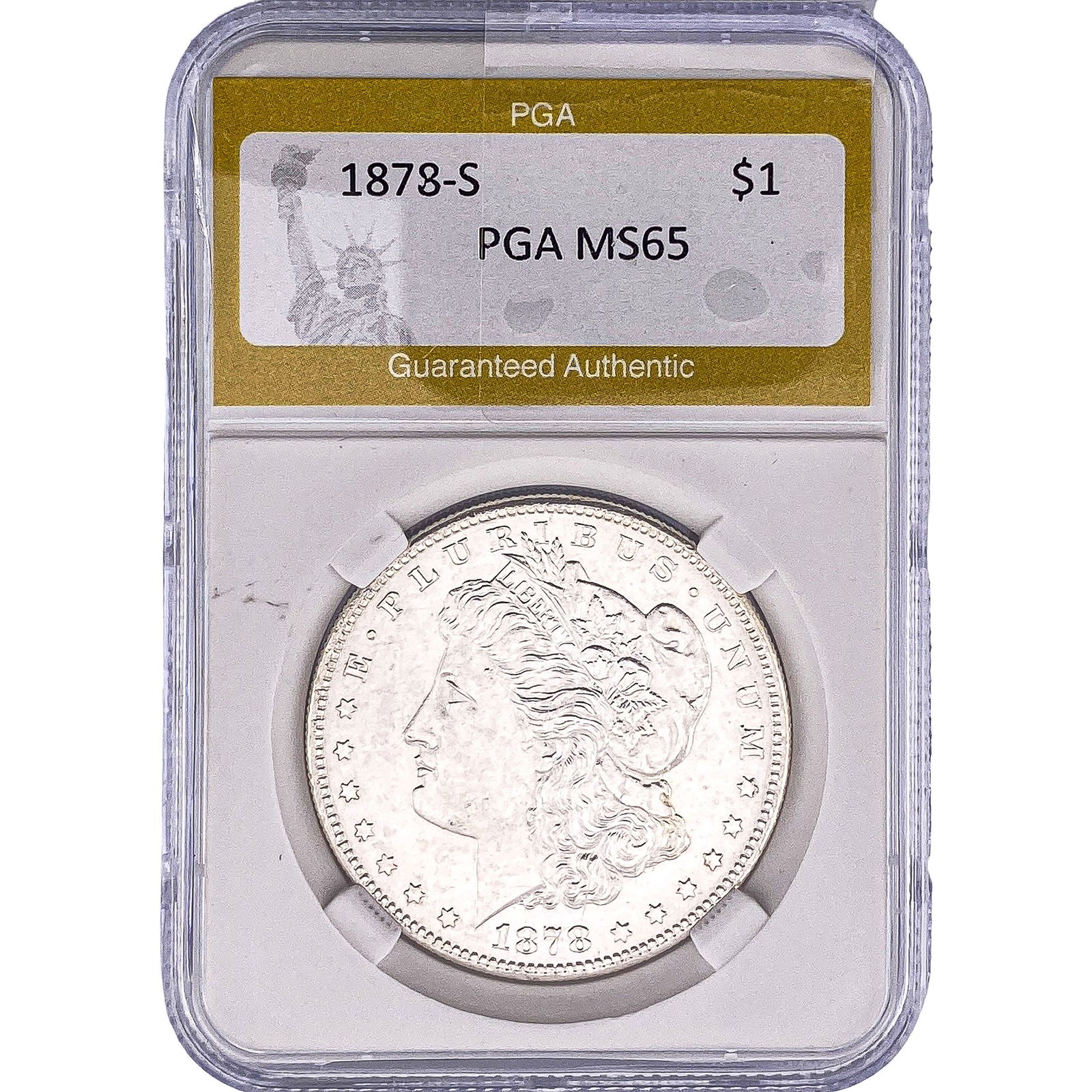 1878-S Morgan Silver Dollar PGA MS65: 1878-S Morgan Silver Dollar PGA MS65