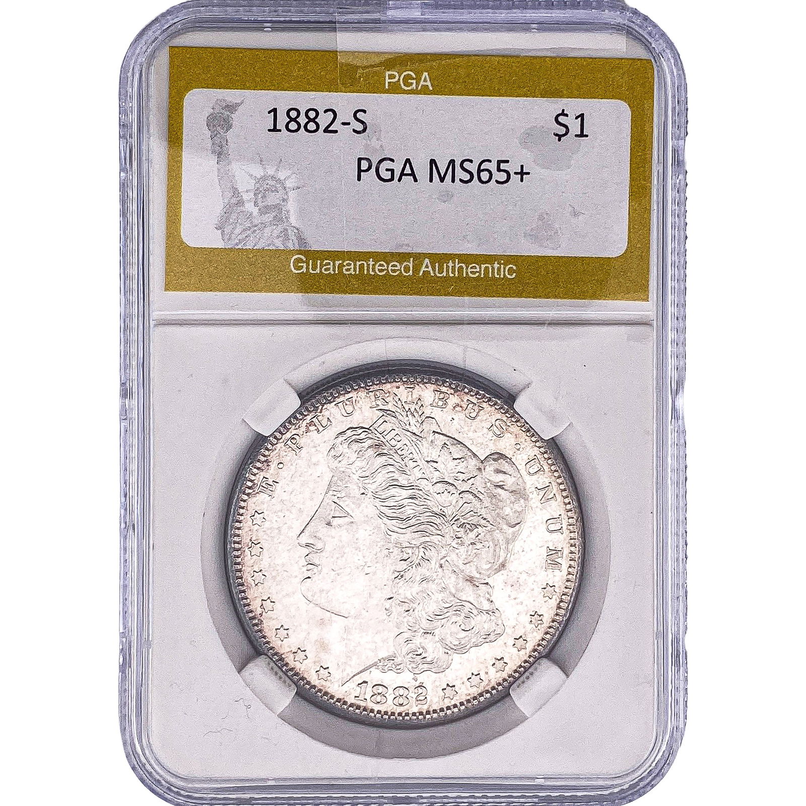 1882-S Morgan Silver Dollar PGA MS65+ (1 of 2)