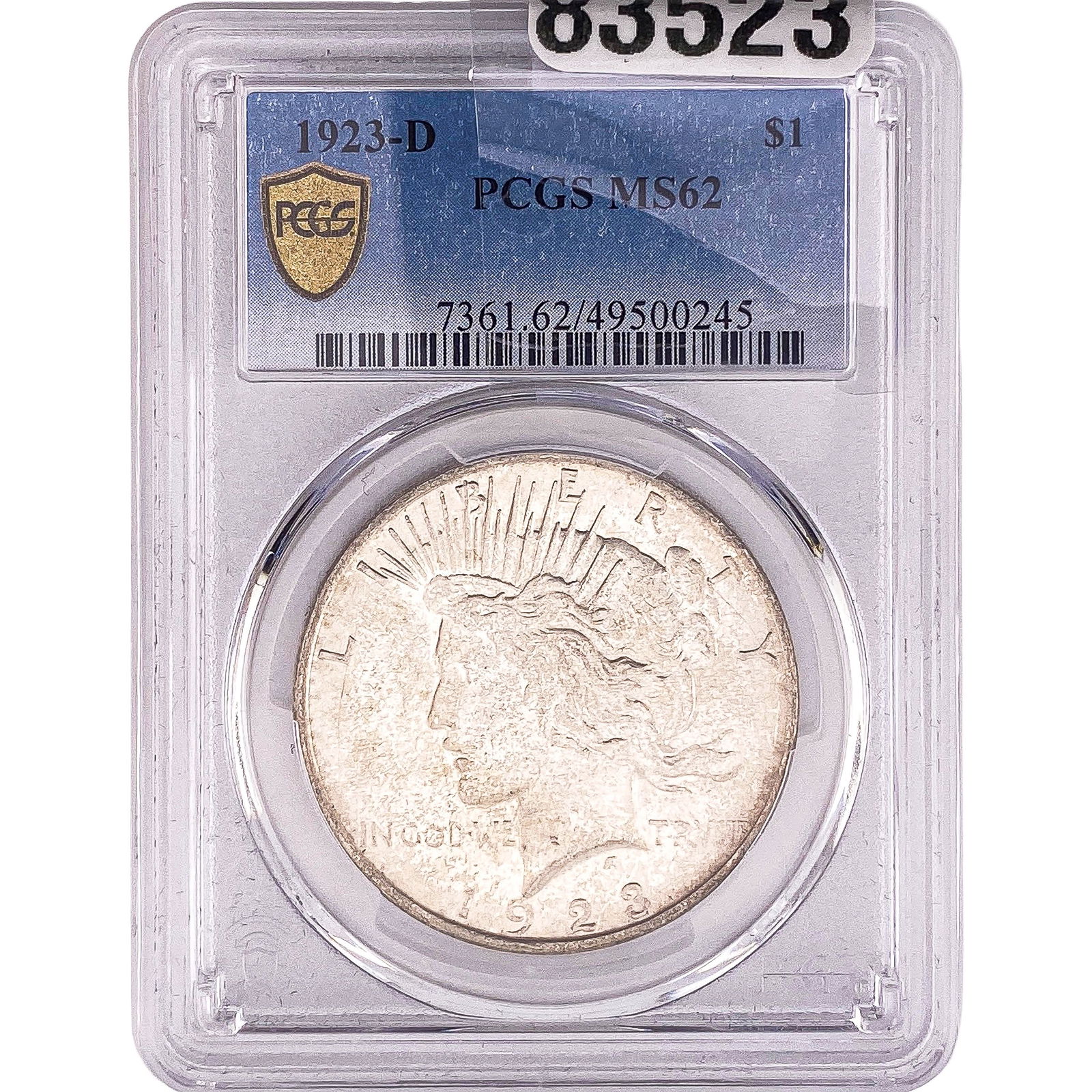 1923-D Silver Peace Dollar PCGS MS62 (1 of 2)