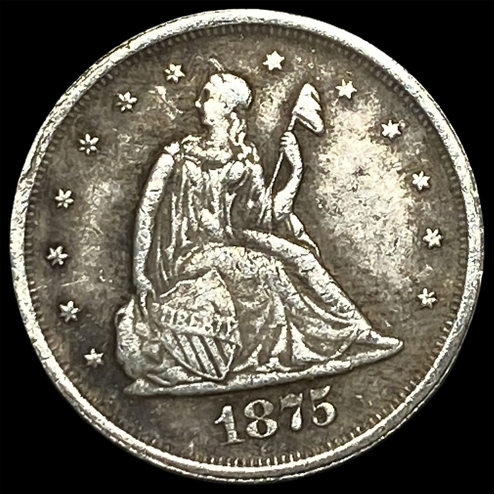 1875 Seated Liberty Twenty Cents NEARLY UNCIRCULATED (1 of 2)