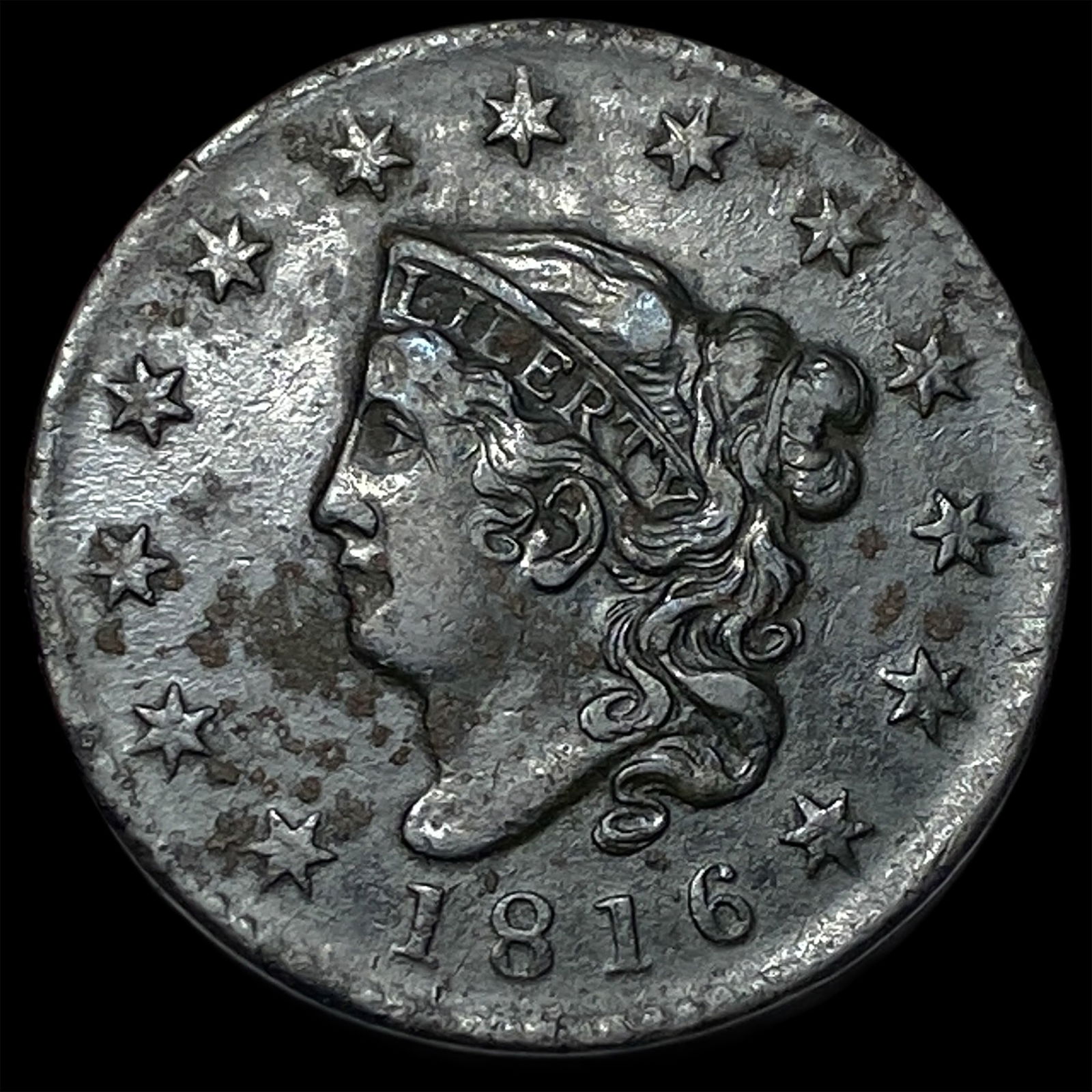 1816 Coronet Head Large Cent NEARLY UNCIRCULATED: 1816 Coronet Head Large Cent NEARLY UNCIRCULATED