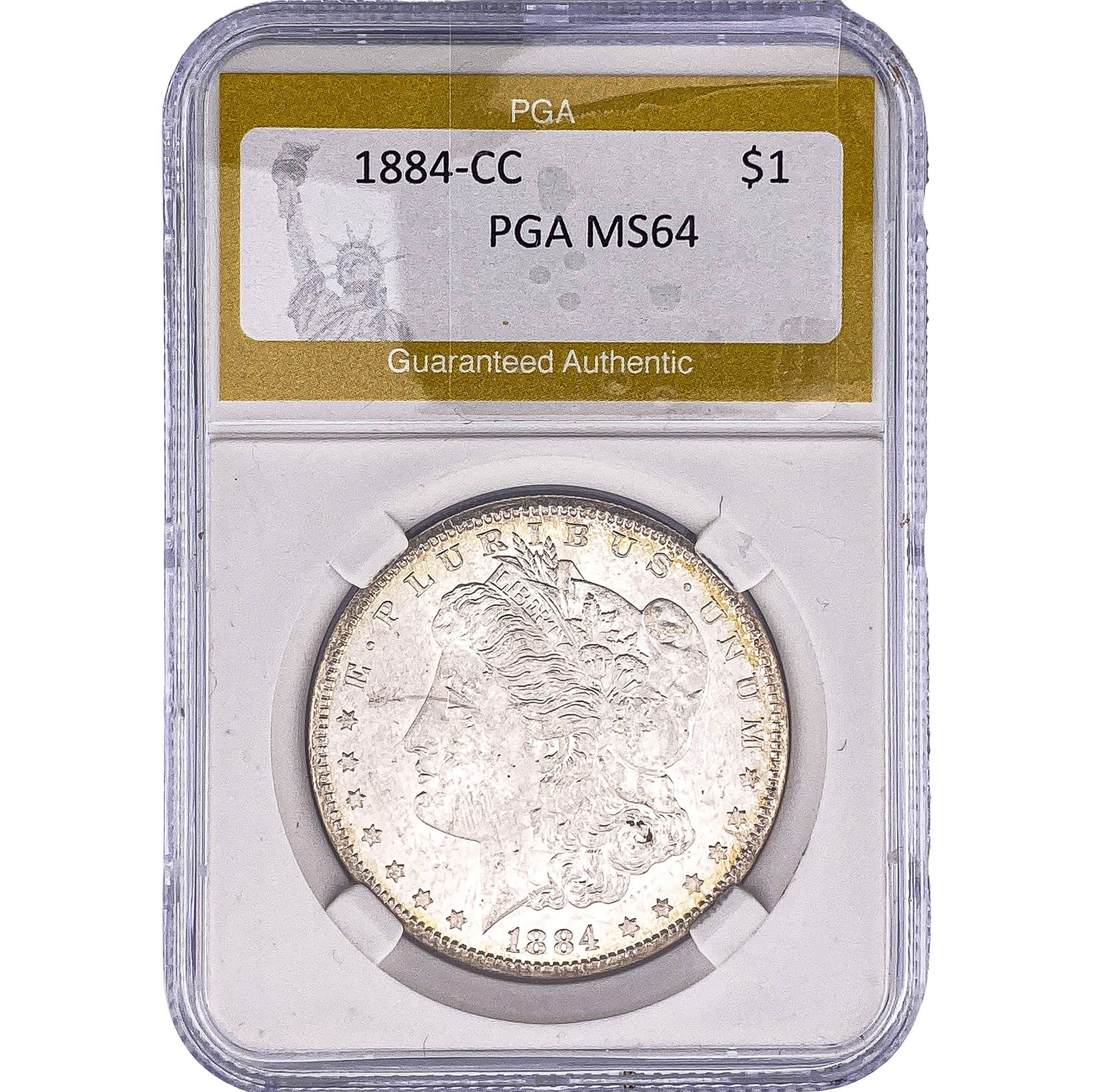 1884-CC Morgan Silver Dollar PGA MS64: 1884-CC Morgan Silver Dollar PGA MS64