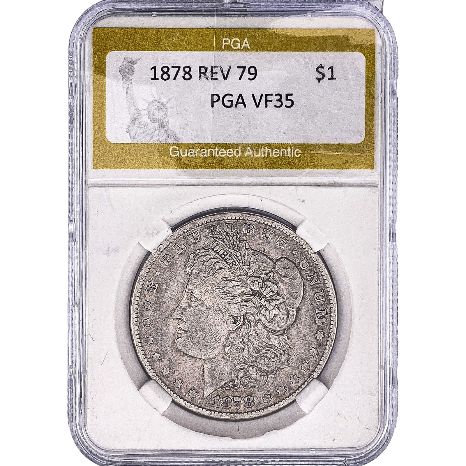 1878 REV 79 Morgan Silver Dollar PGA VF35: 1878 REV 79 Morgan Silver Dollar PGA VF35
