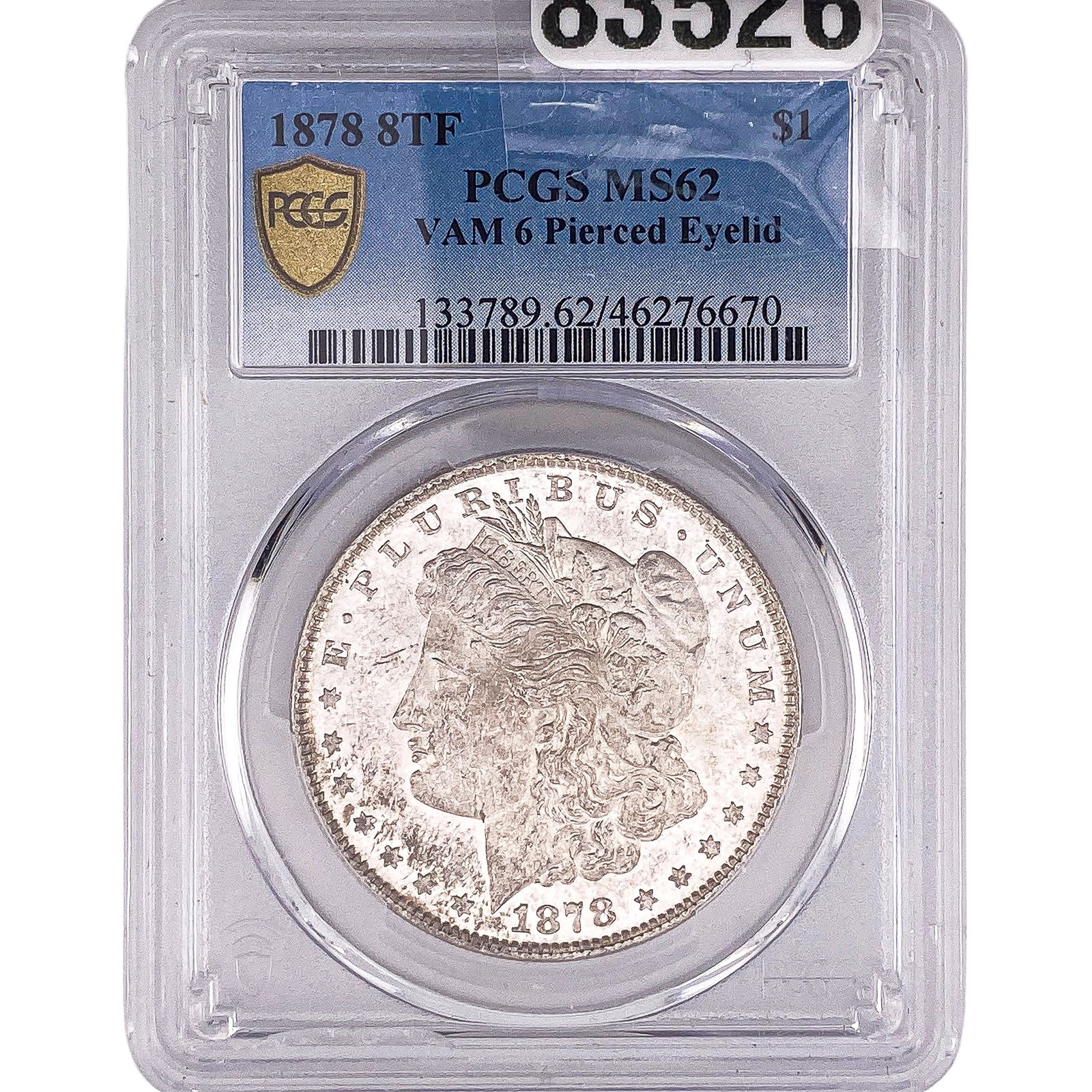 1878 8TF Morgan Silver Dollar PCGS MS62 VAM 6: 1878 8TF Morgan Silver Dollar PCGS MS62 VAM 6