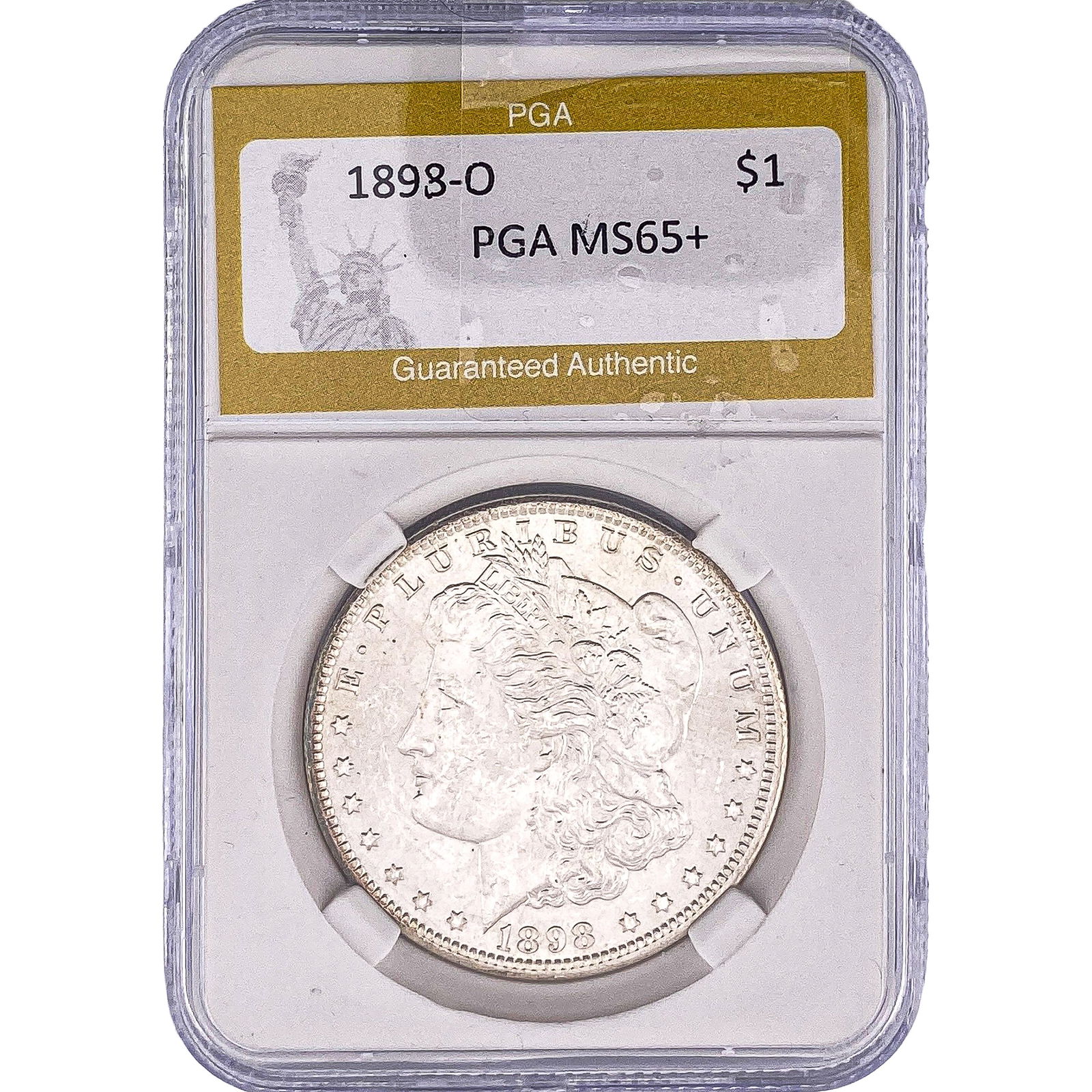 1898-O Morgan Silver Dollar PGA MS65+: 1898-O Morgan Silver Dollar PGA MS65+