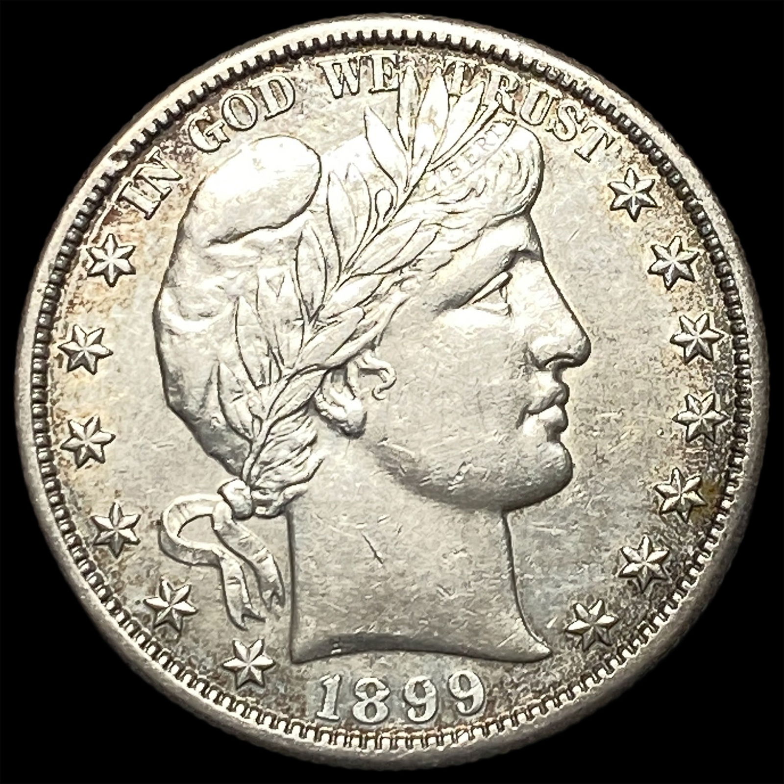 1899-S Silver Half Dollar Barber CLOSELY UNCIRCULATED (1 of 2)