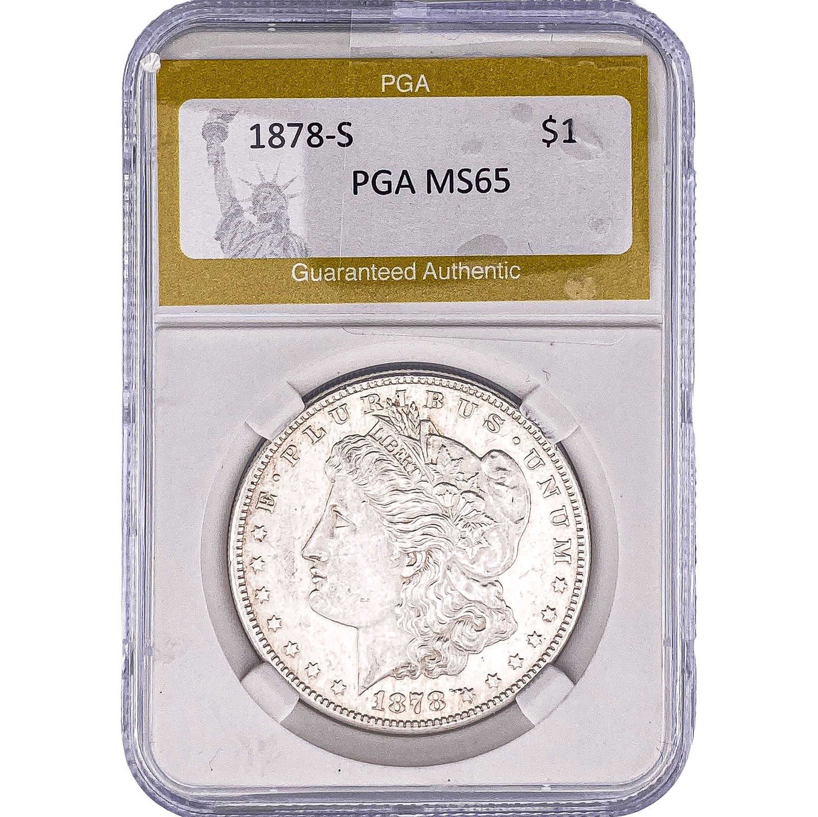 1878-S Morgan Silver Dollar PGA MS65: 1878-S Morgan Silver Dollar PGA MS65