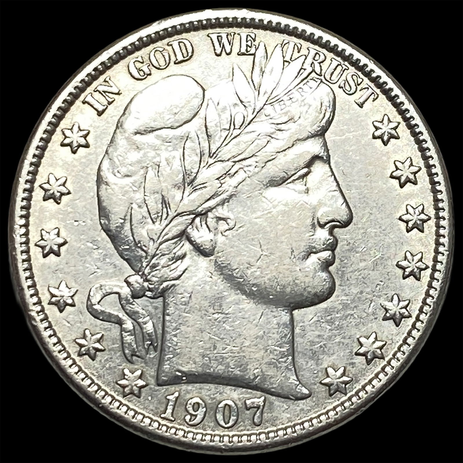 1907-O Silver Barber Half Dollar CLOSELY UNCIRCULATED: 1907-O Silver Barber Half Dollar CLOSELY UNCIRCULATED
