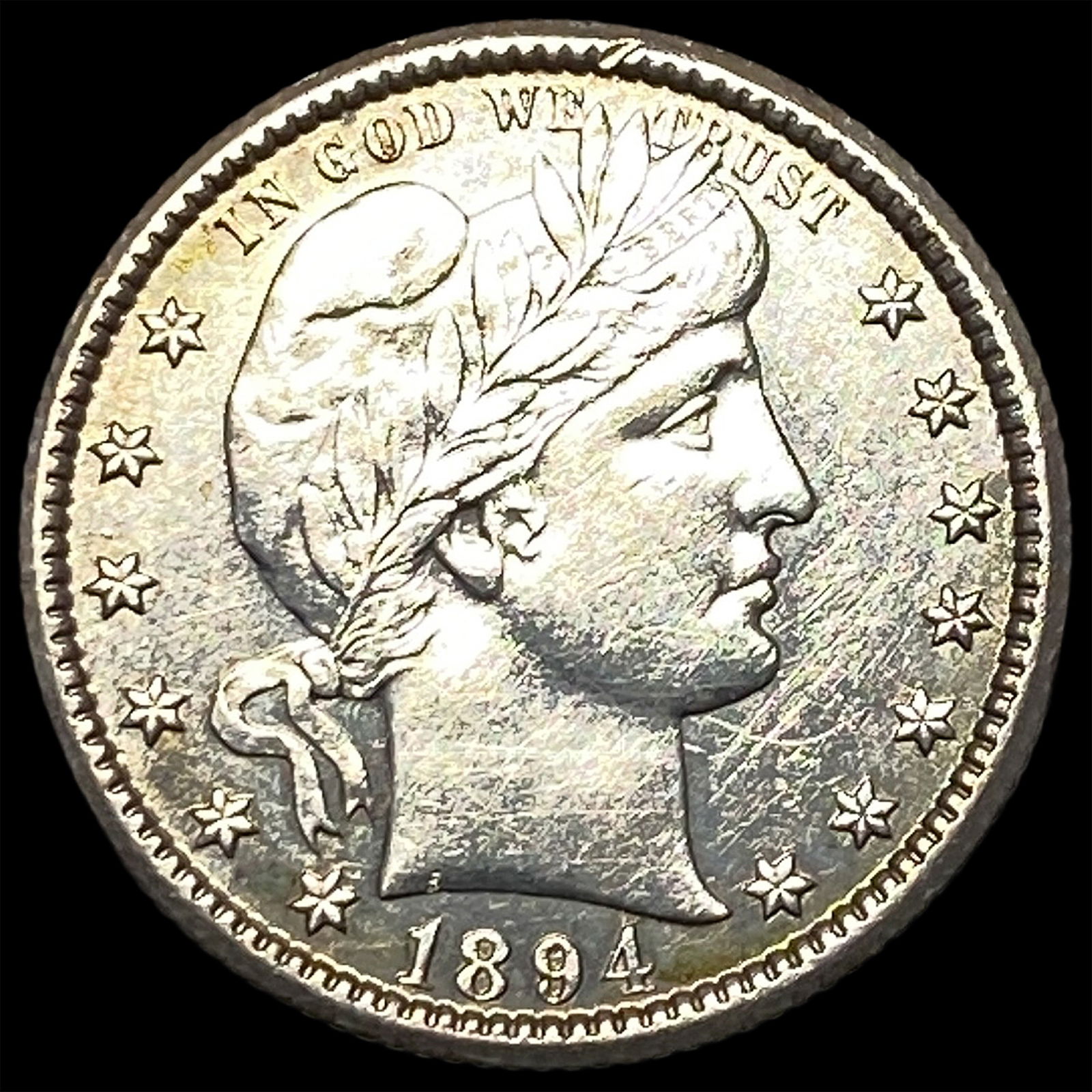 1894-S Silver Barber Quarter CLOSELY UNCIRCULATED: 1894-S Silver Barber Quarter CLOSELY UNCIRCULATED