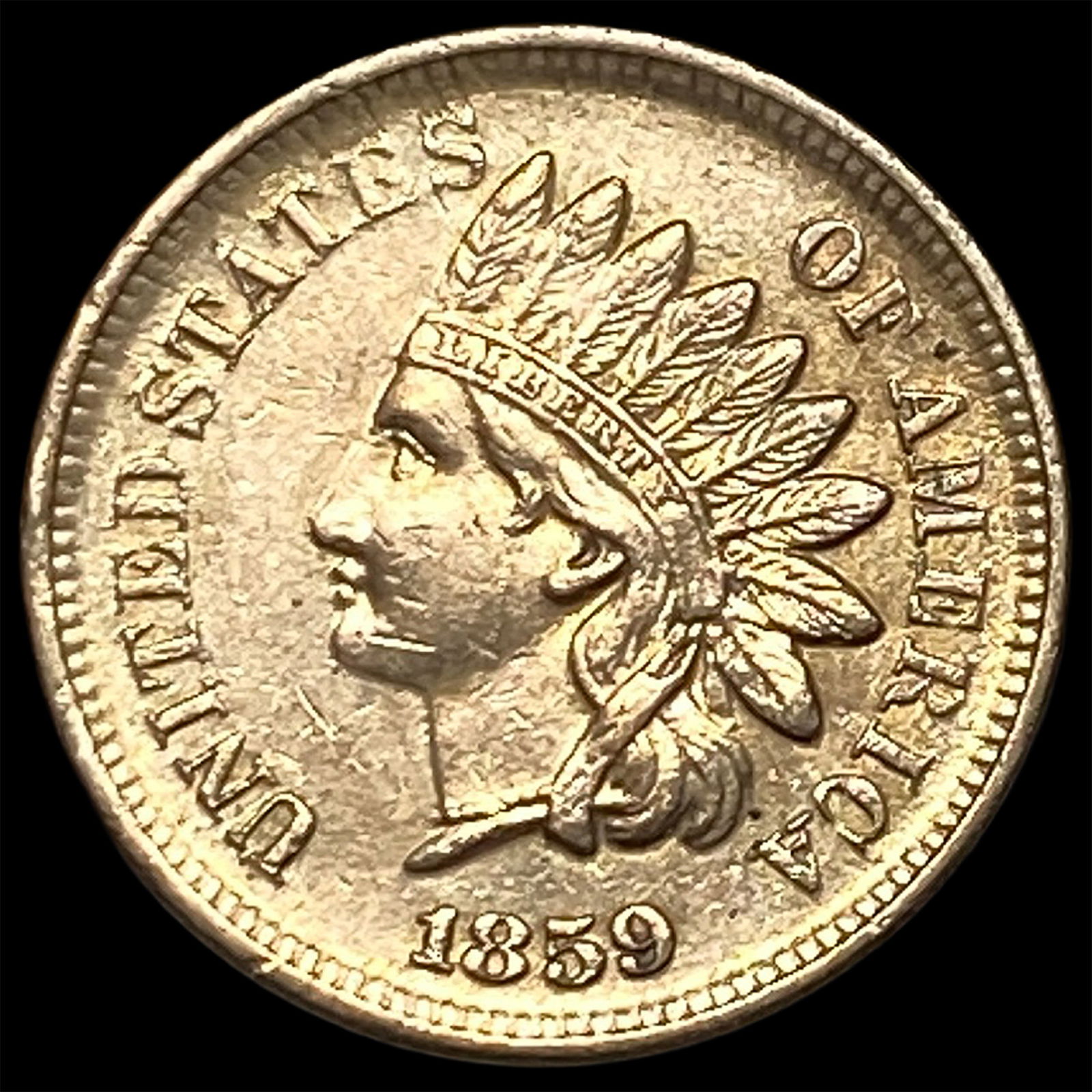 1859 Copper-Nickel Indian Head Cent CLOSELY UNCIRCULATED: 1859 Copper-Nickel Indian Head Cent CLOSELY UNCIRCULATED
