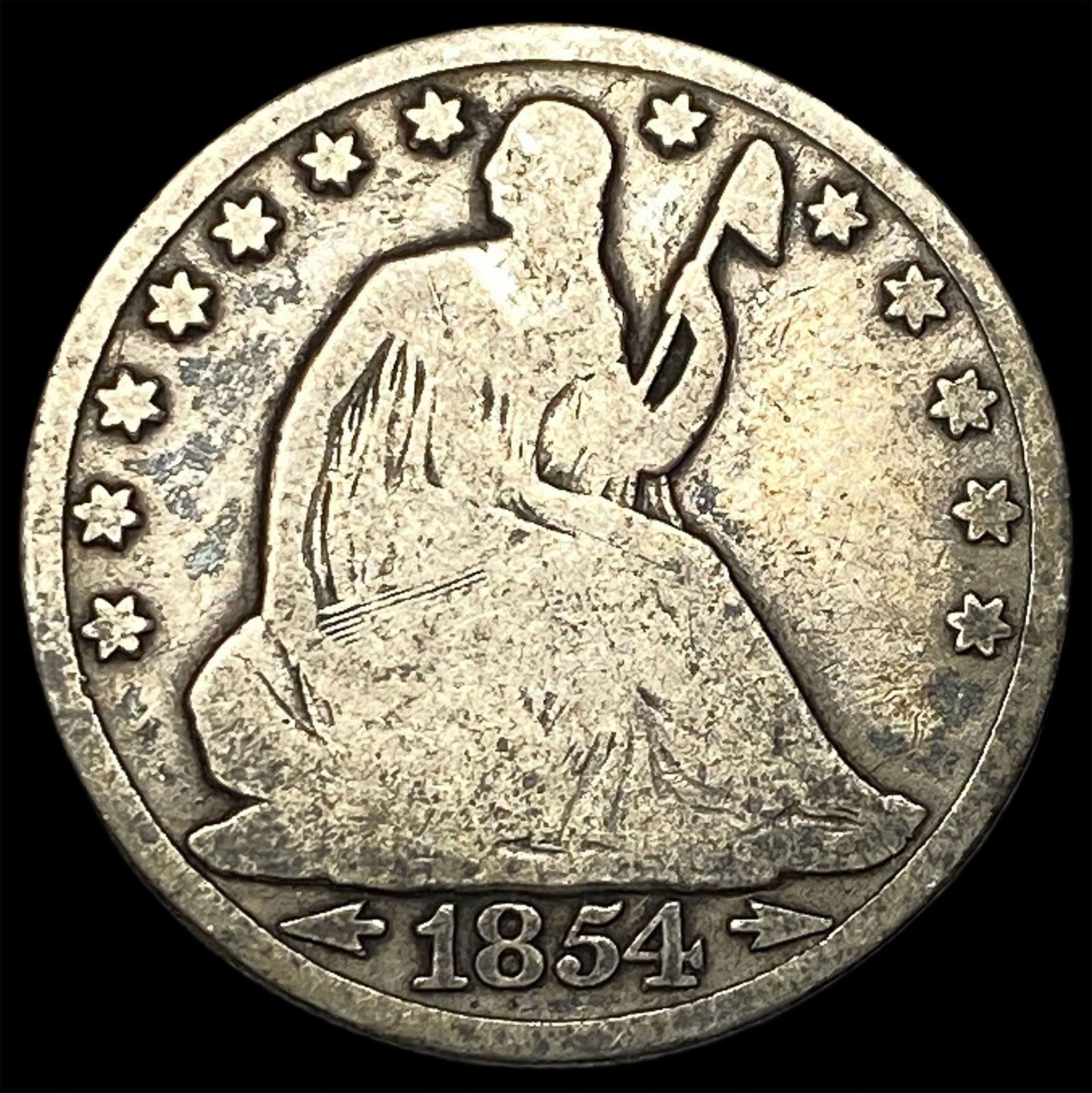 1854-O Silver Seated Liberty Quarter HIGH GRADE: 1854-O Silver Seated Liberty Quarter HIGH GRADE