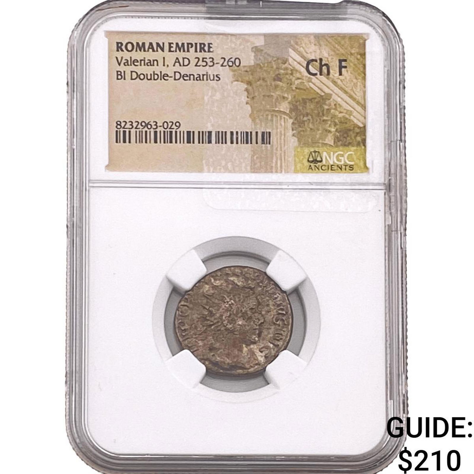 Roman Valerian I 253-260 AD BI Dbl-Denarius ChF: Roman Valerian I 253-260 AD BI Dbl-Denarius ChF