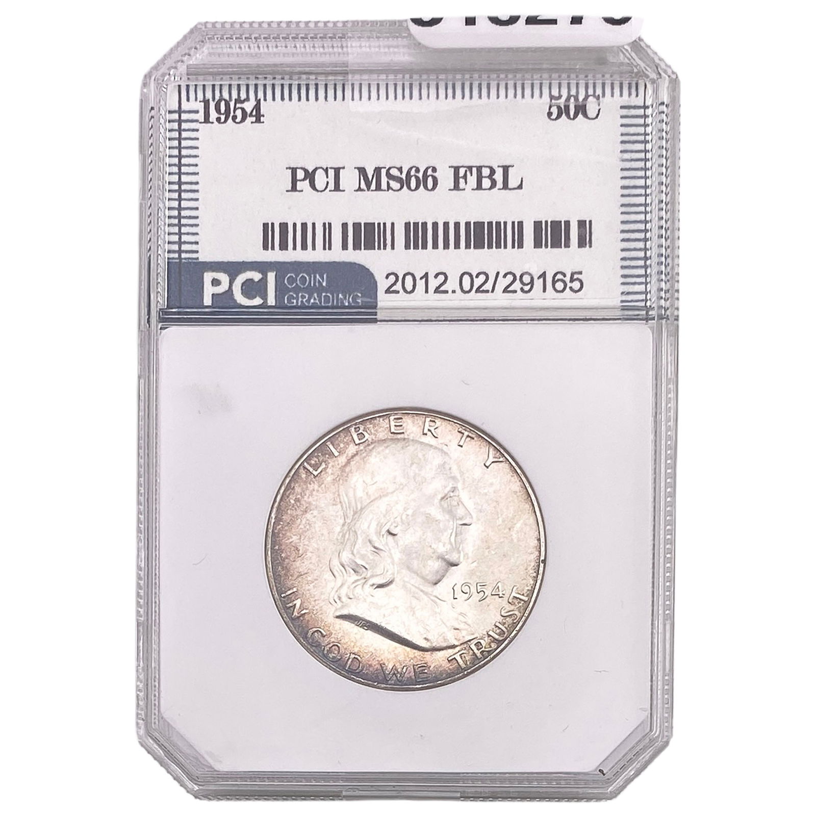 1954 Franklin Half Dollar PCI MS66 FBL: 1954 Franklin Half Dollar PCI MS66 FBL