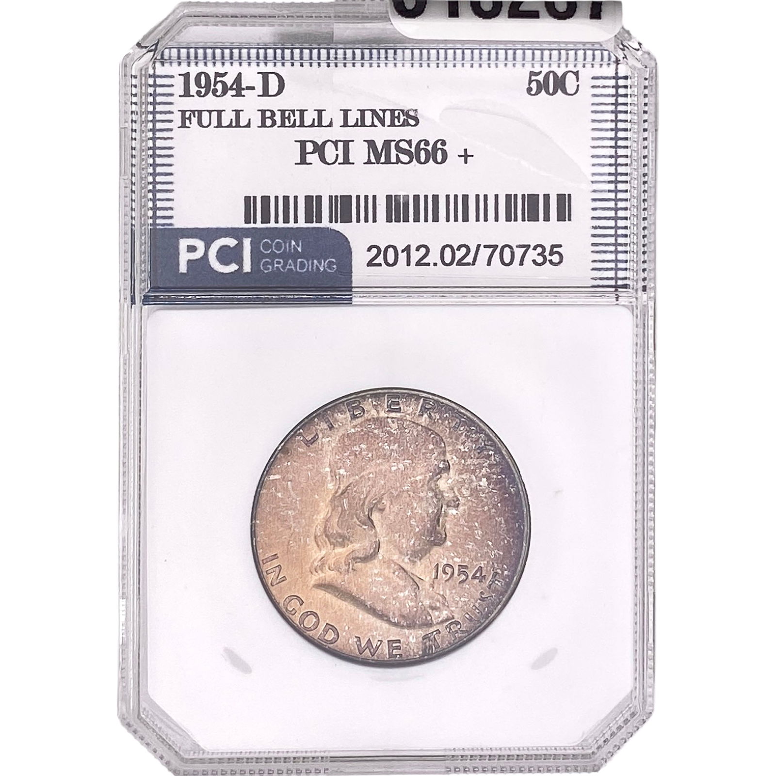 1954-D Franklin Half Dollar PCI MS66+: 1954-D Franklin Half Dollar PCI MS66+