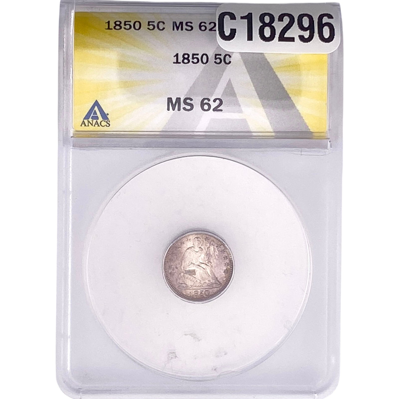 1850 Seated Liberty Nickel ANACS MS62: 1850 Seated Liberty Nickel ANACS MS62