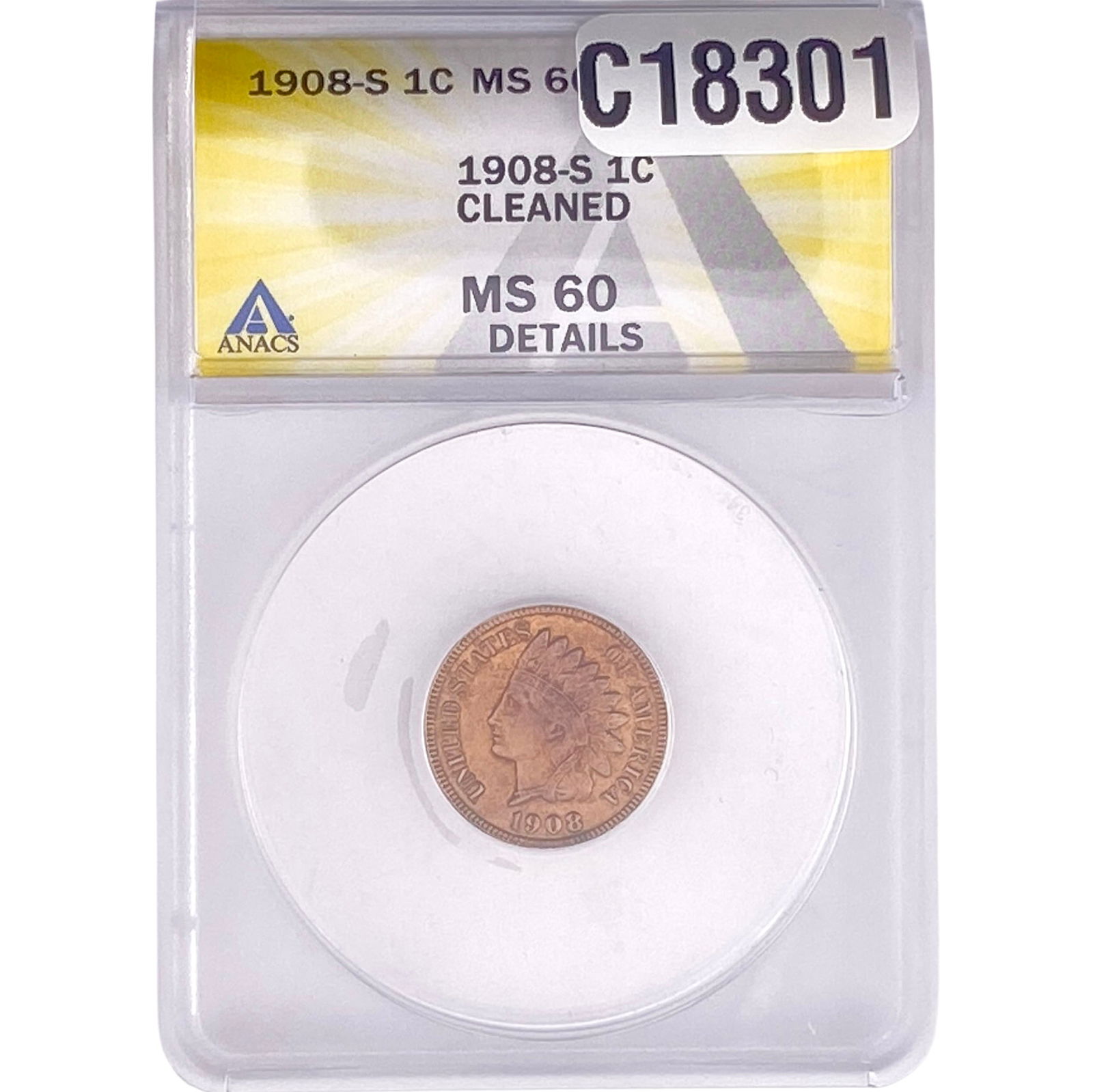 [2 Coins] 1827-1897 Large Cent Coro. Head & 25C Barber ANACS EF/MS45-60: [2 Coins] 1827-1897 Large Cent Coro. Head & 25C Barber ANACS EF/MS45-60