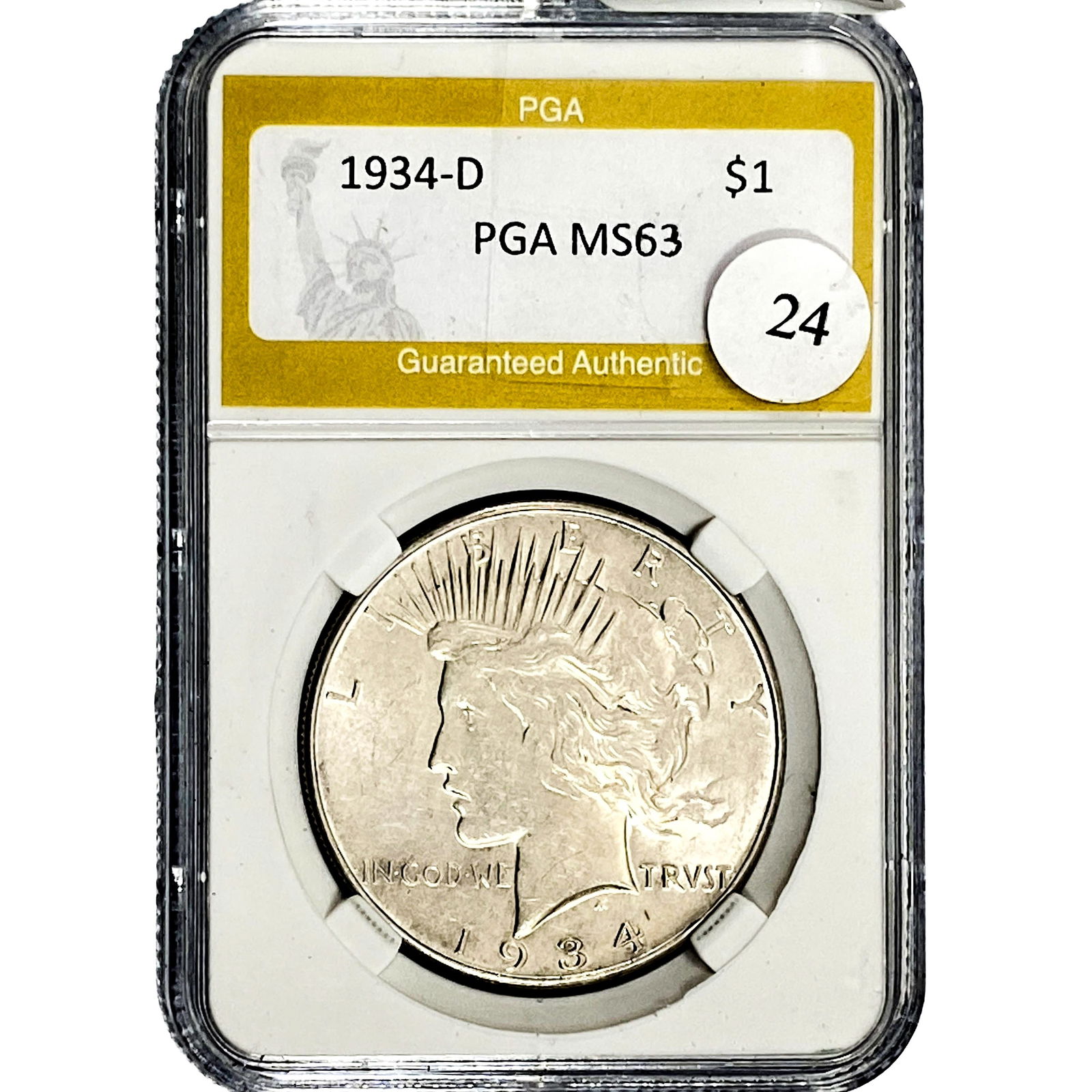 1934-D Silver Peace Dollar PGA MS63 (1 of 2)