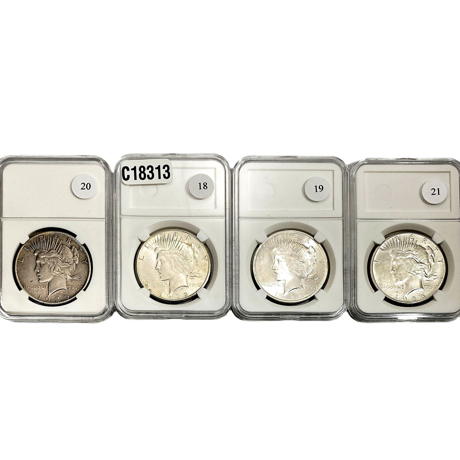 [4 Coins] 1922-1925 Silver Peace Dollar: [4 Coins] 1922-1925 Silver Peace Dollar