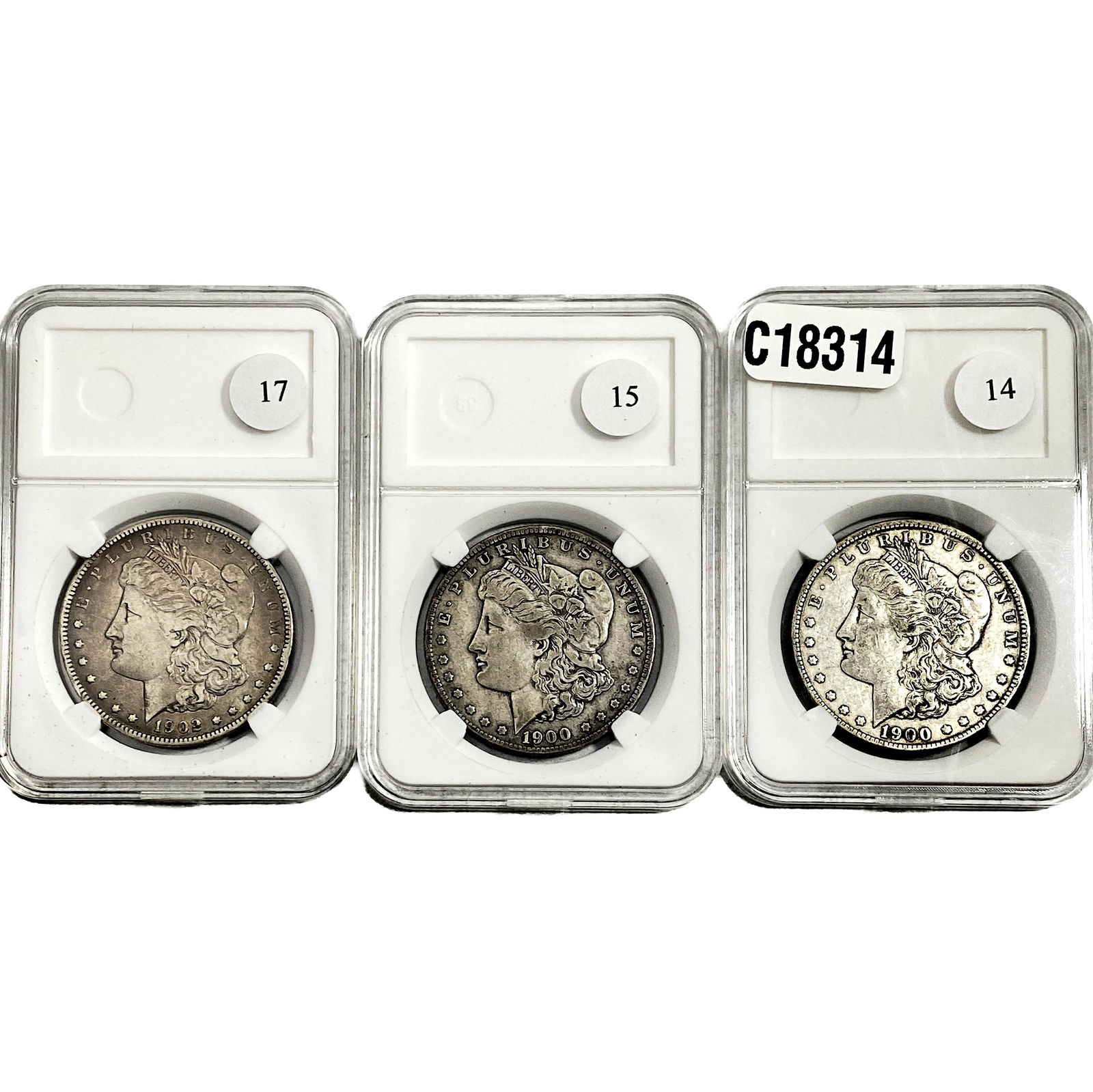 [3 CoIns] 1900-1902 Morgan Silver Dollar: [3 CoIns] 1900-1902 Morgan Silver Dollar