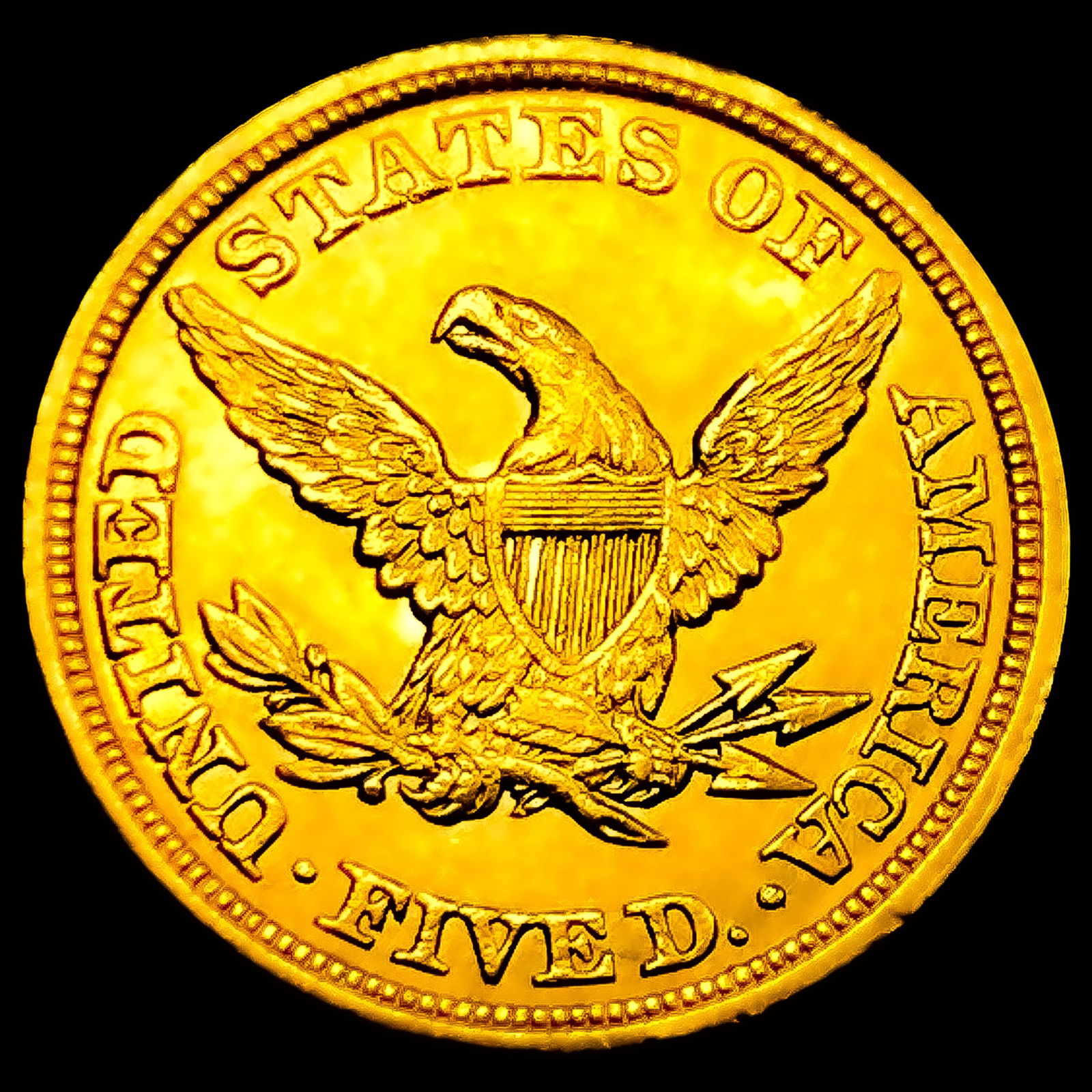 1849 $5 Gold Half Eagle UNCIRCULATED - 2