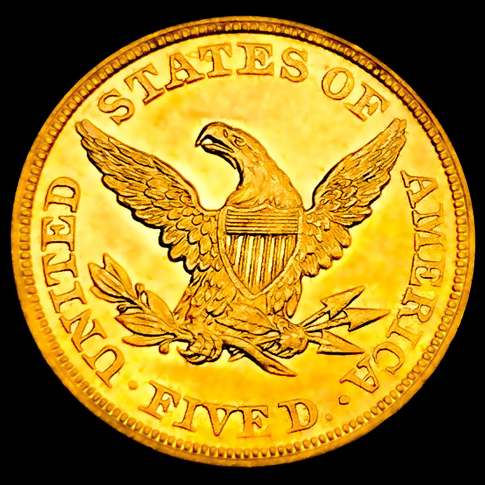 1861 $5 Gold Half Eagle UNCIRCULATED - 2