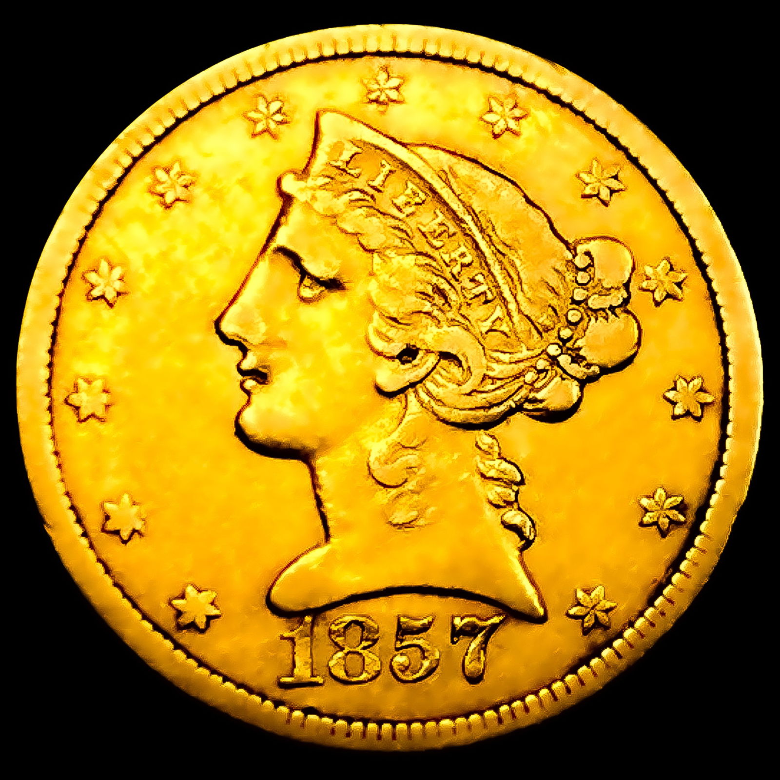 1857-S $5 Gold Half Eagle (1 of 2)