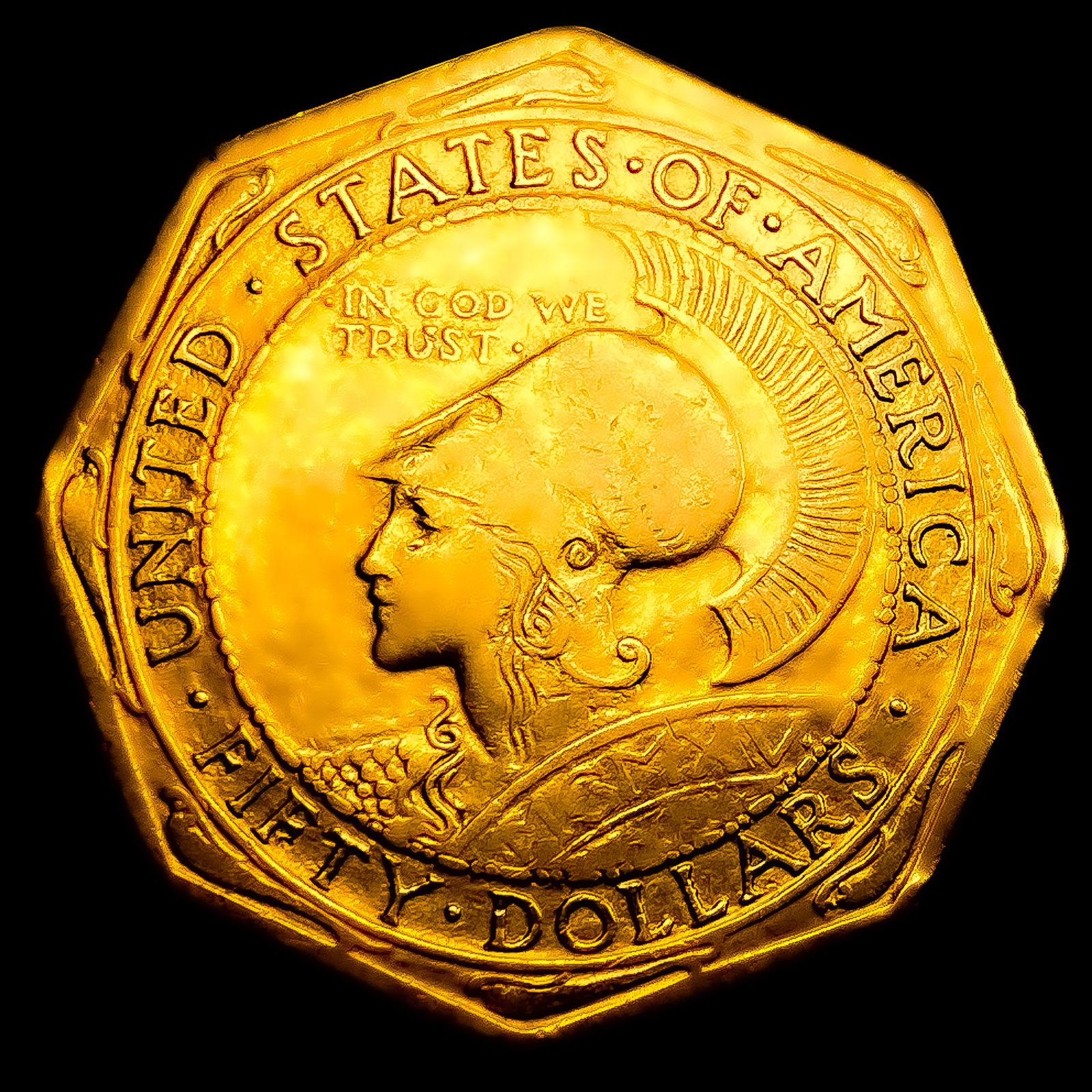 1915 Pan-Pac $50 Gold Octagonal (1 of 2)