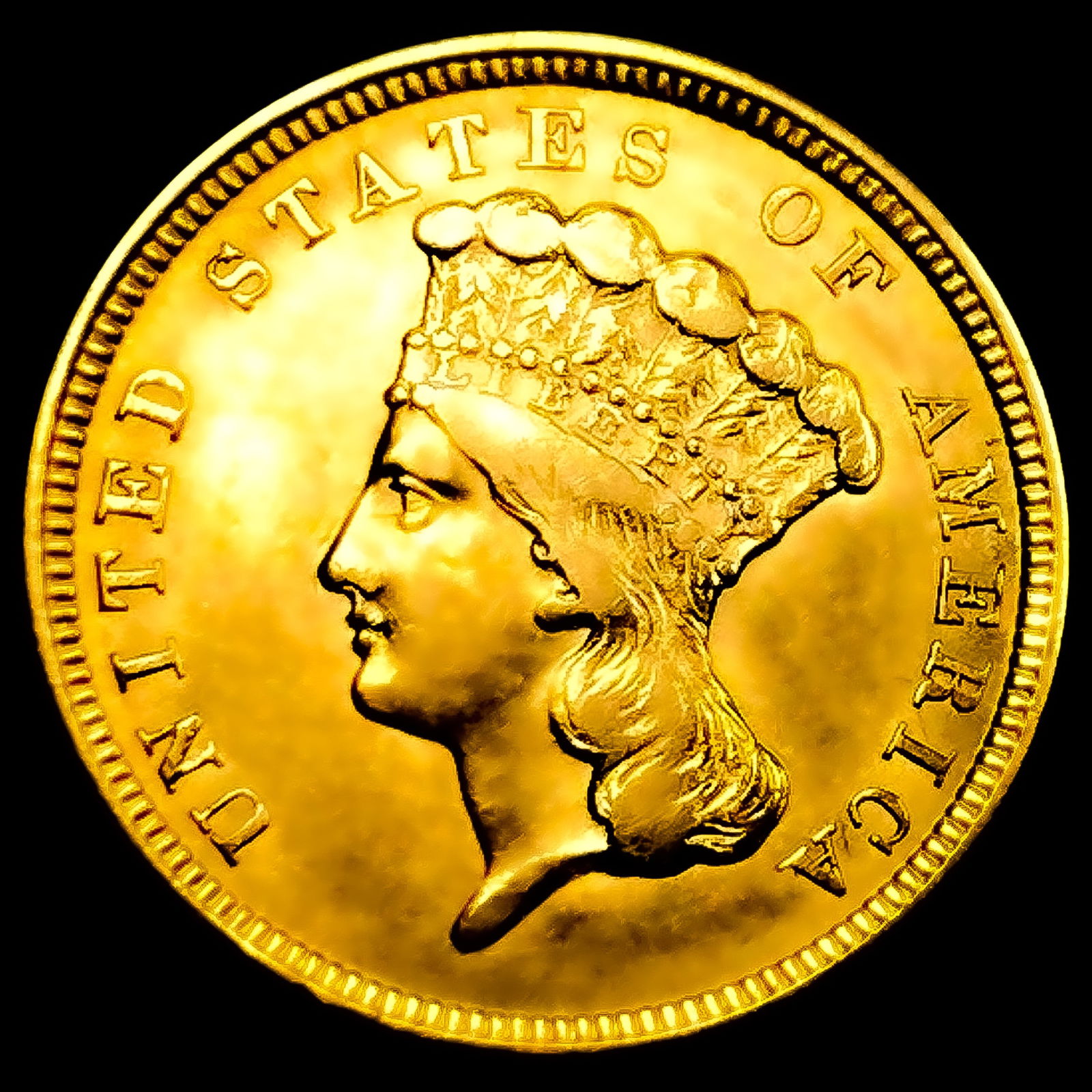 1854 $3 Gold Piece (1 of 2)