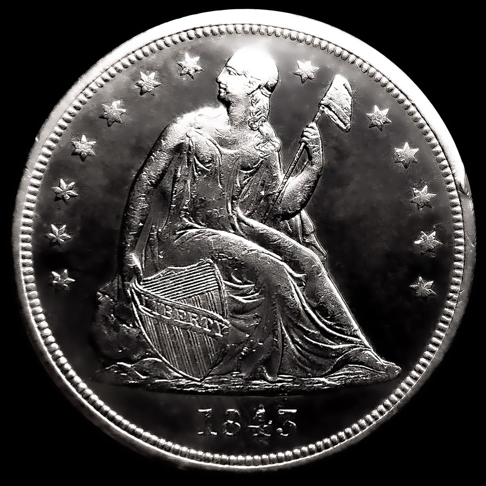 1843 Seated Liberty Dollar (1 of 2)