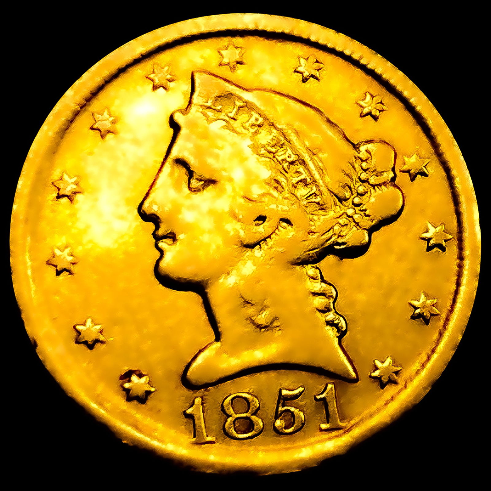 1851-D $5 Gold Half Eagle (1 of 2)