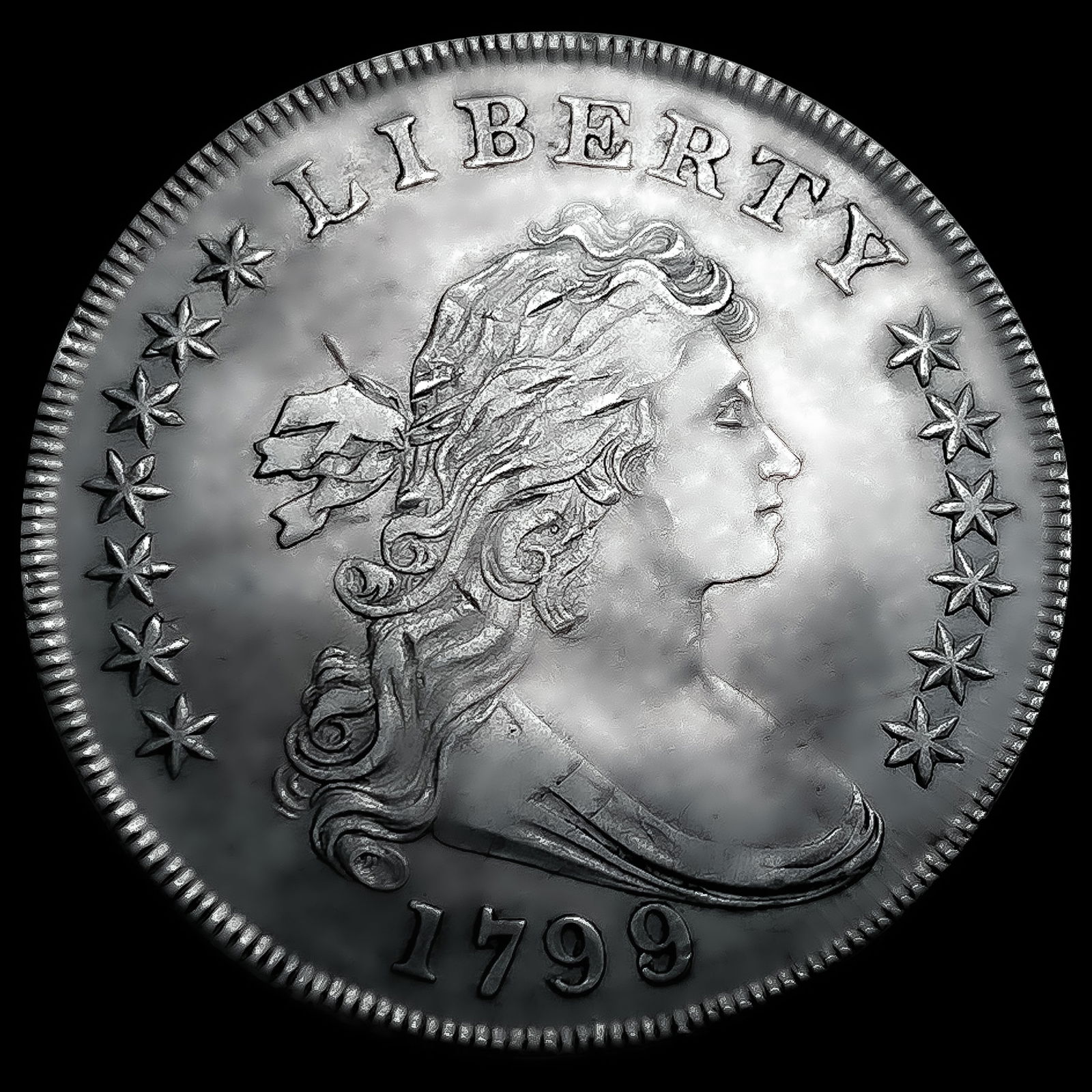 1799/8 15 Stars Rev BB-141 B-3 Draped Bust Dollar (1 of 2)