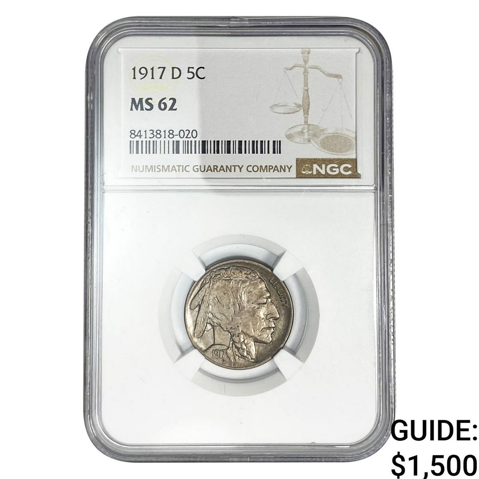 1917-D Buffalo Nickel NGC MS62 (1 of 2)