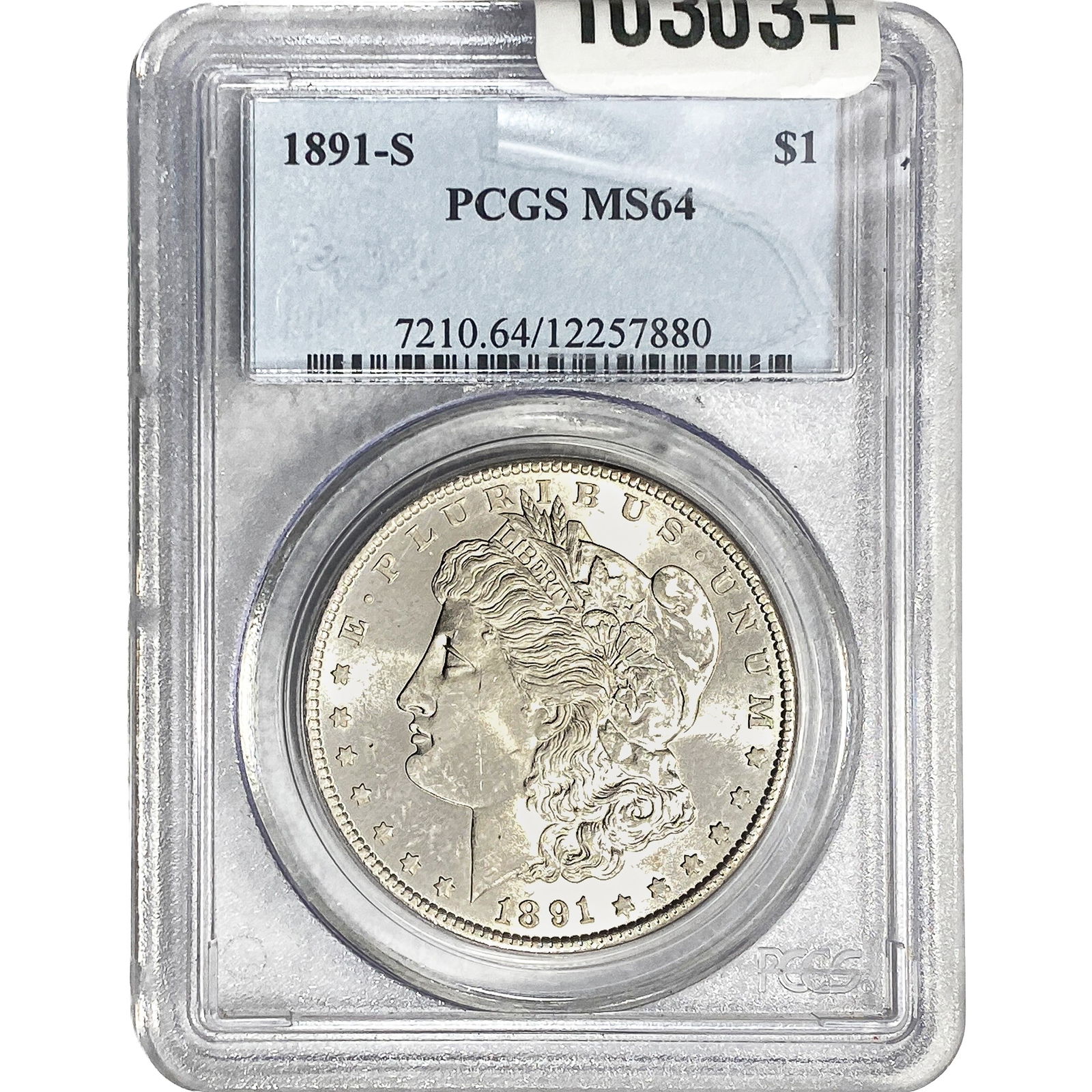 1891-S Morgan Silver Dollar PCGS MS64: 1891-S Morgan Silver Dollar PCGS MS64