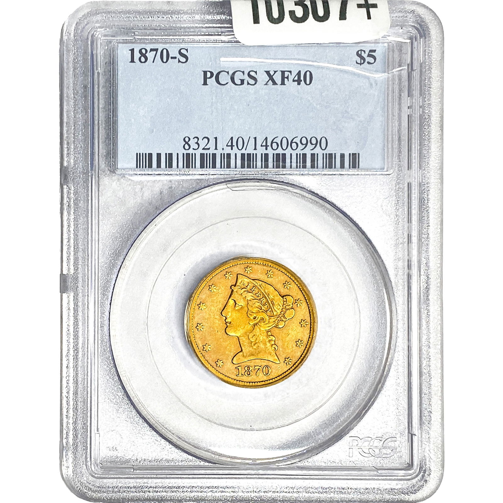 1870-S $5 Gold Half Eagle PCGS XF40 (1 of 2)